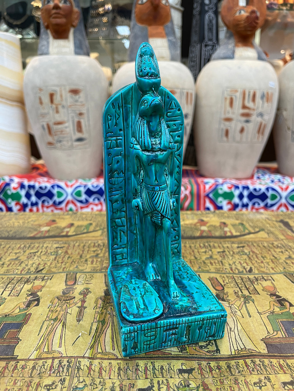 Horus with Hieroglyphic Stela Statue