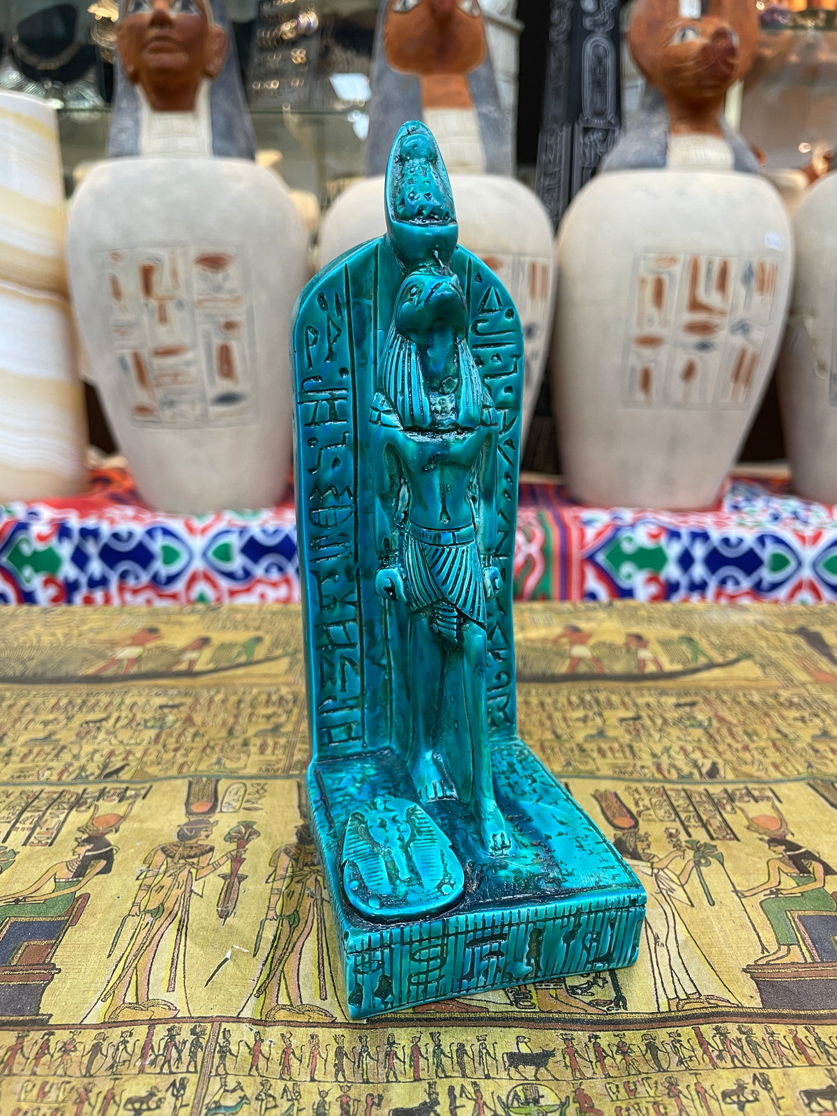 Horus with Hieroglyphic Stela Statue