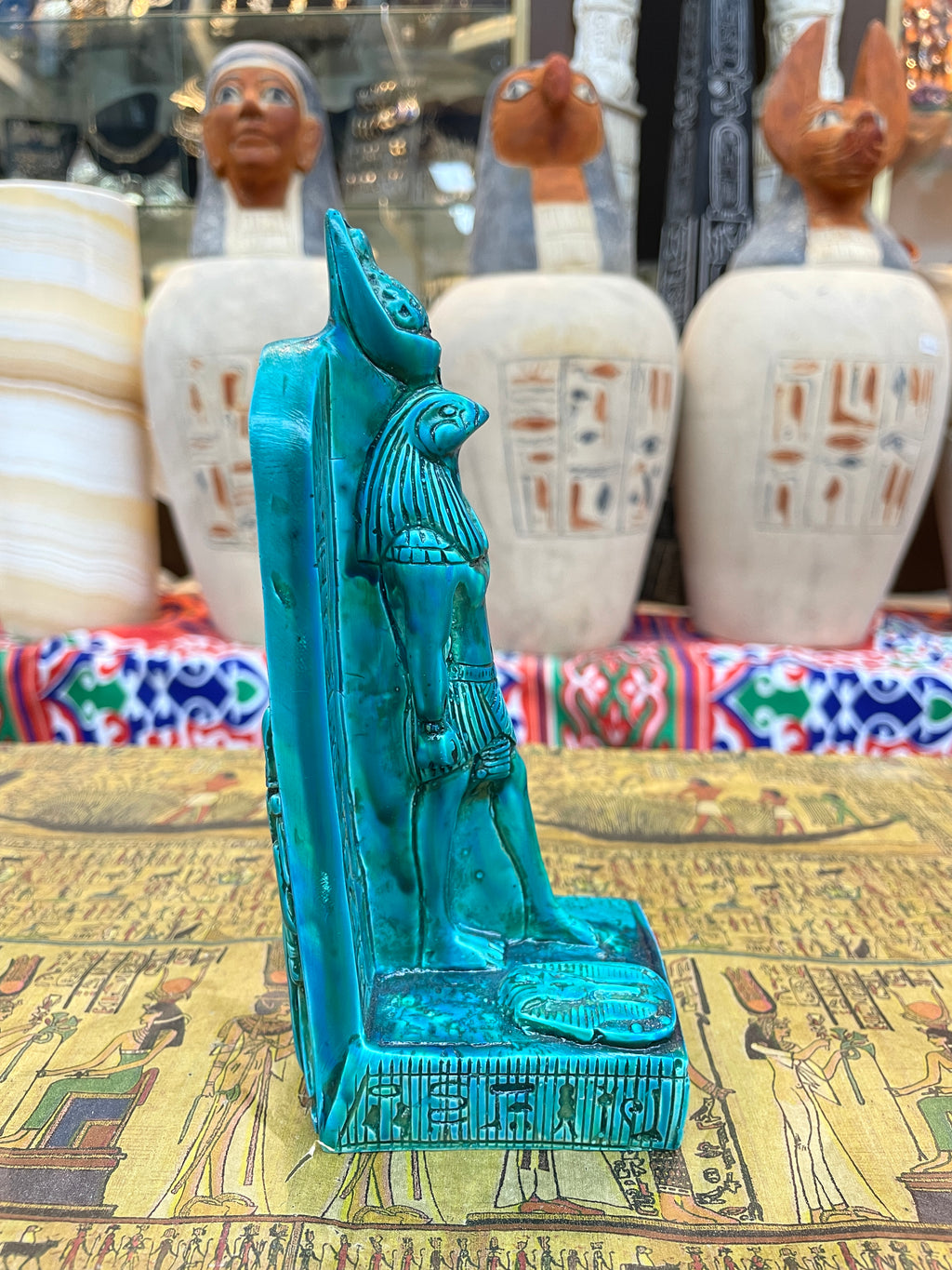 Horus with Hieroglyphic Stela Statue