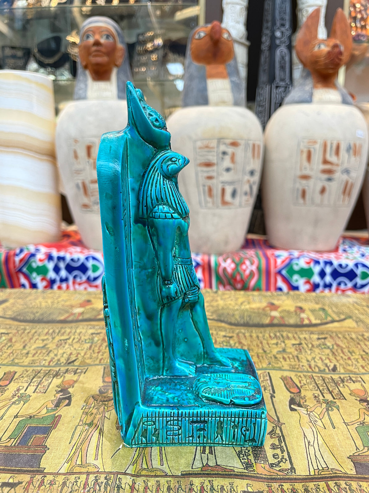 Horus with Hieroglyphic Stela Statue