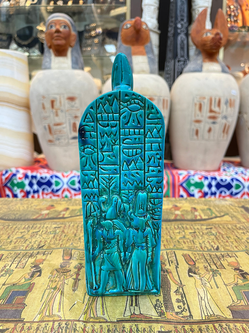 Horus with Hieroglyphic Stela Statue