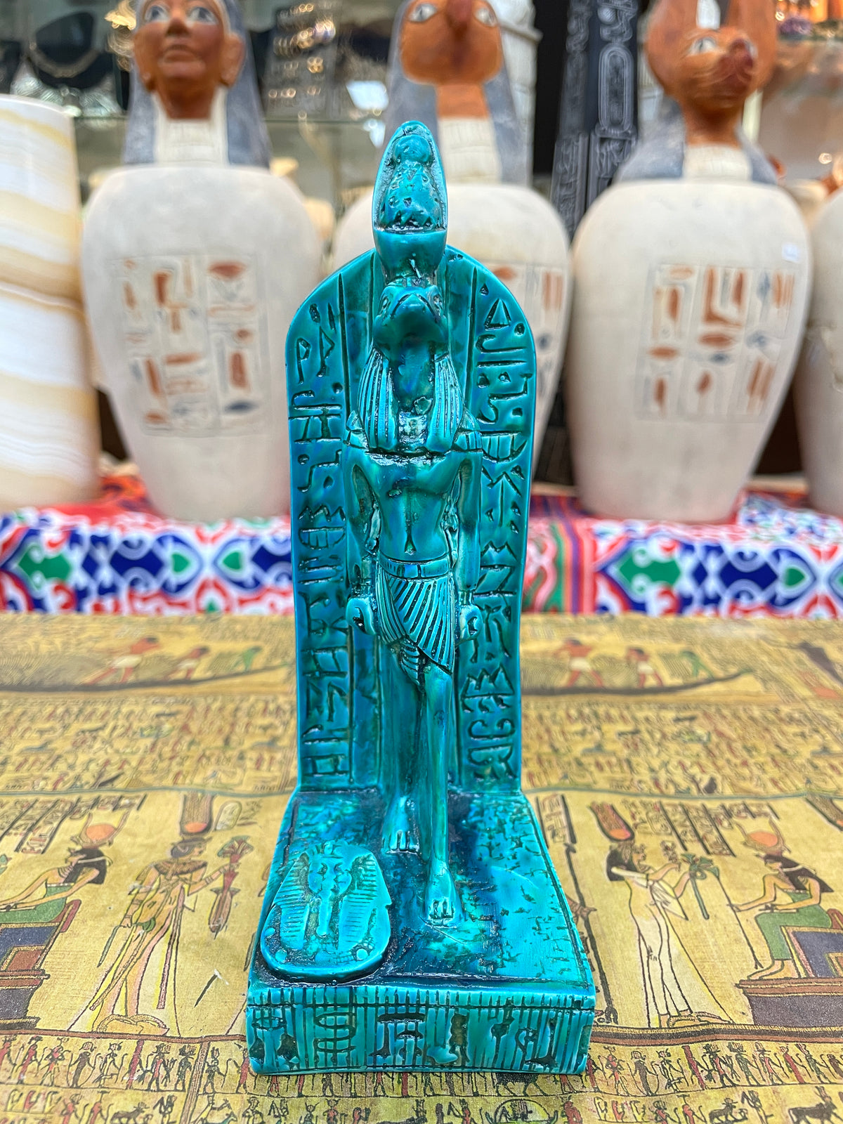 Horus with Hieroglyphic Stela Statue