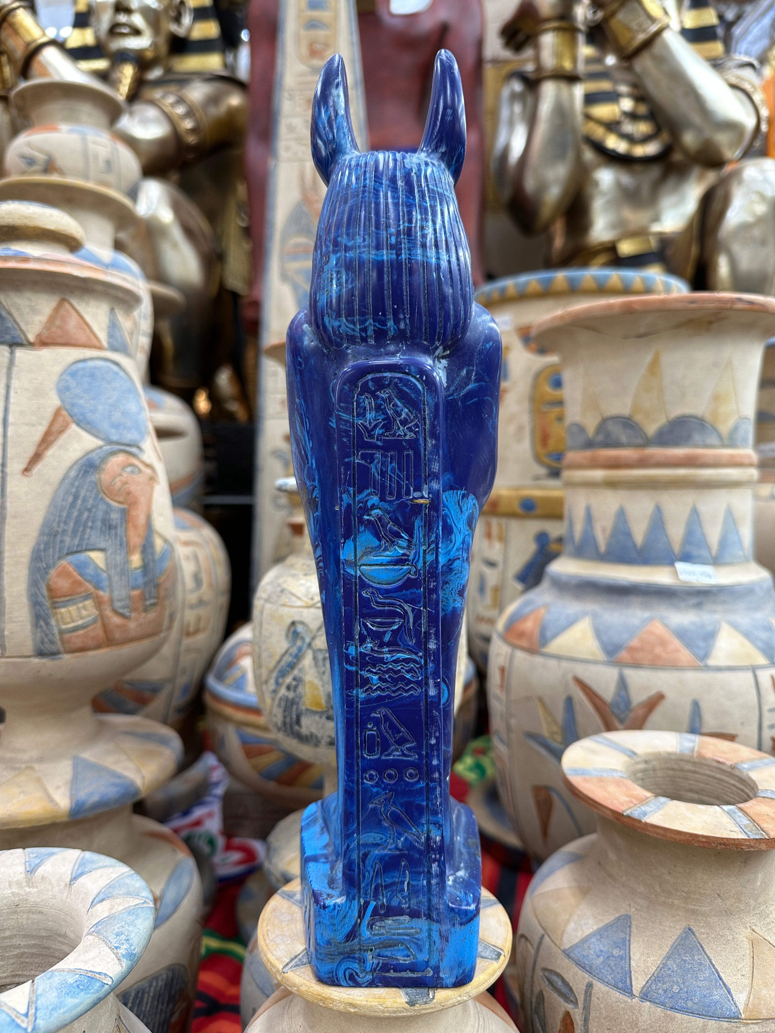 Anubis Statue - Lapis Blue