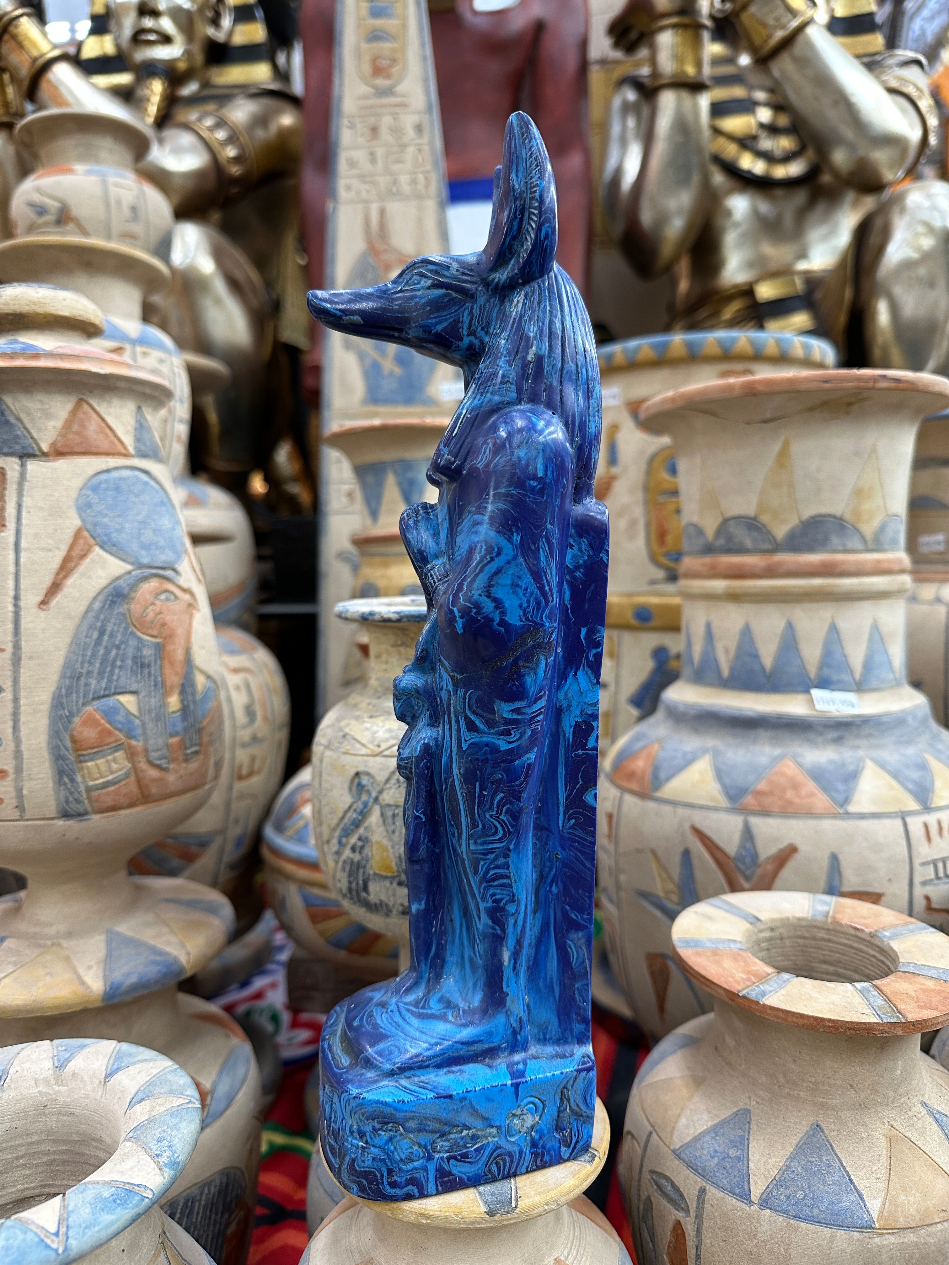 Anubis Statue - Lapis Blue