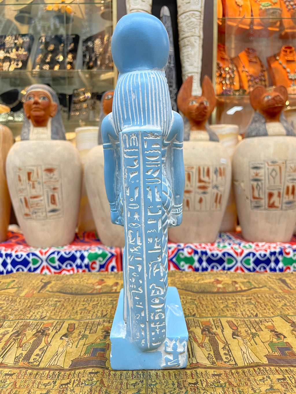 Sekhmet Statue - Blue Finish, 30 cm