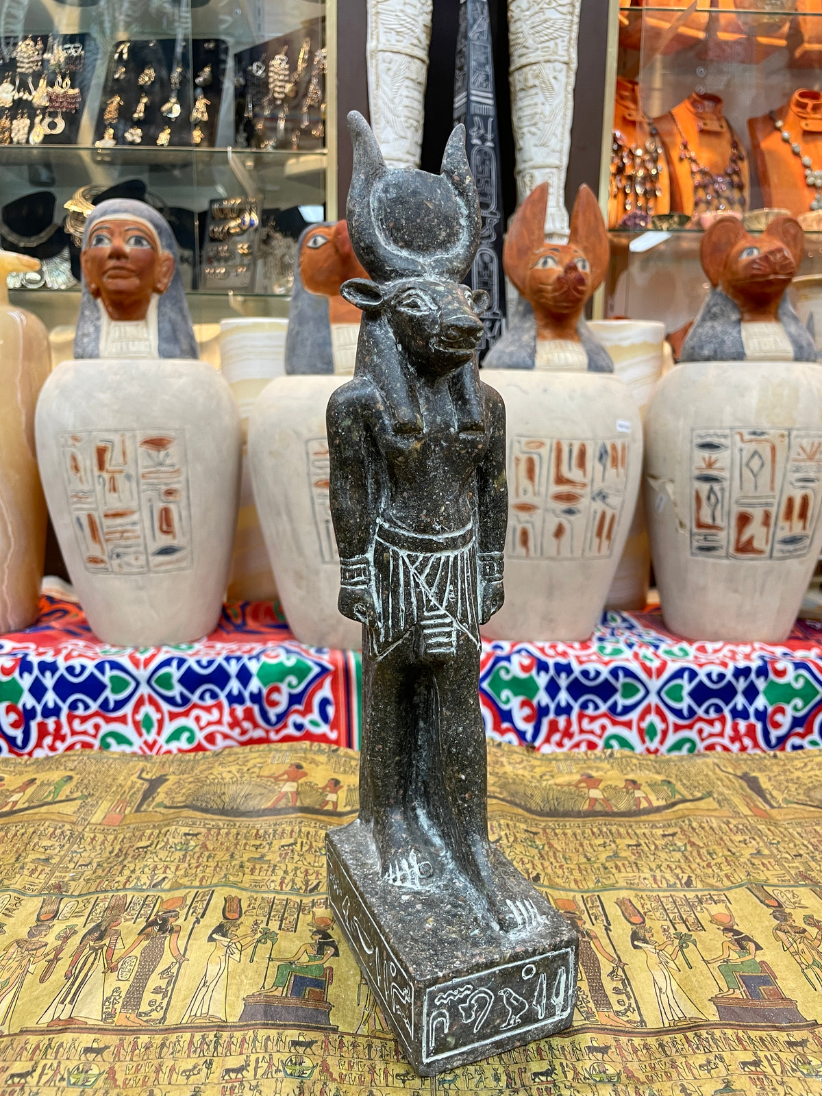 Hathor Statue - Black Granite