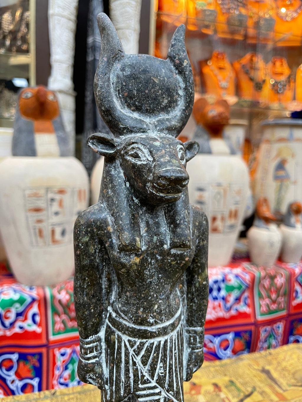Hathor Statue - Black Granite