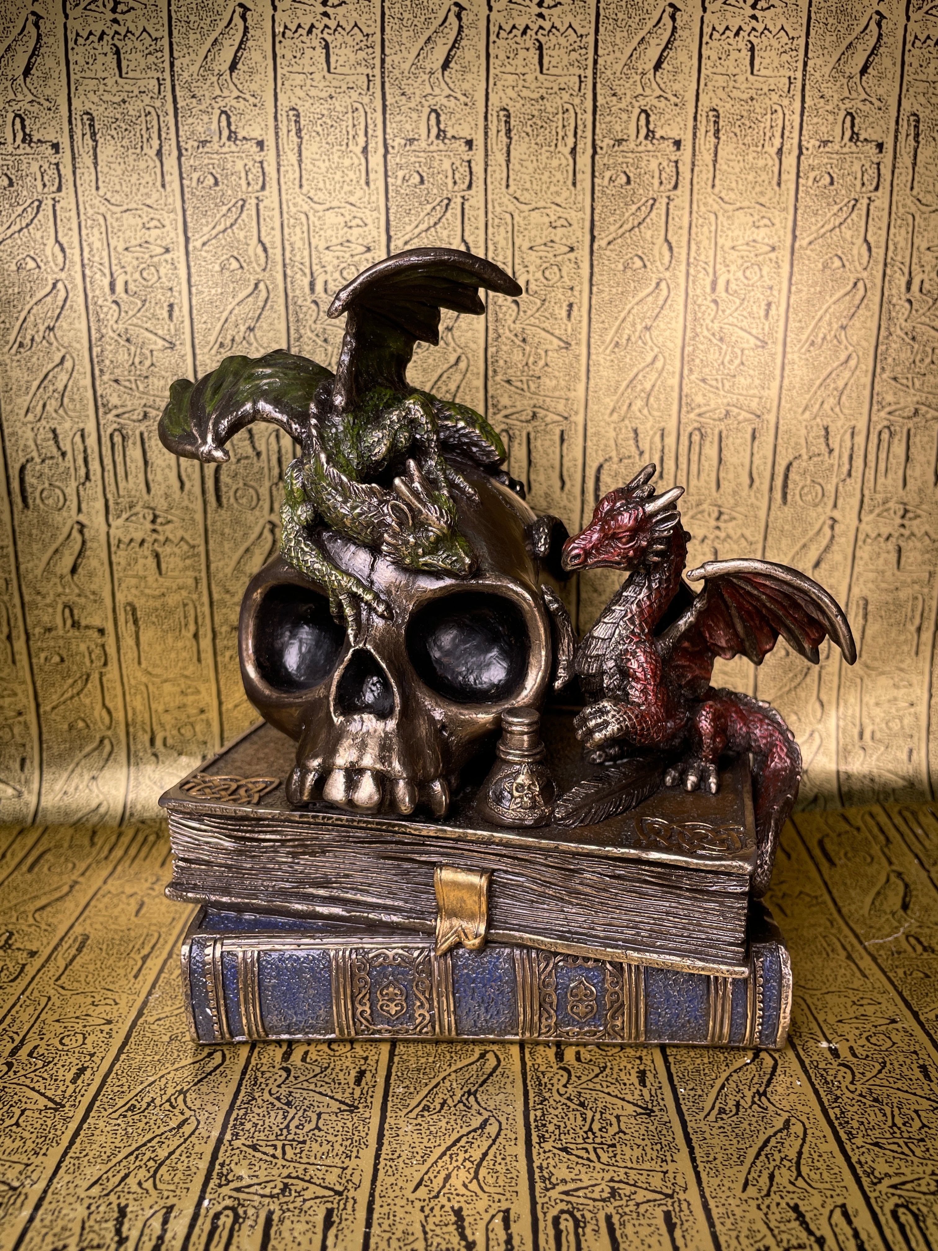 Dragonlings on Skull and Books