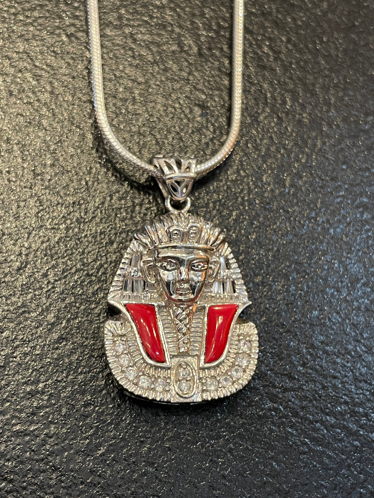 King Tut Pendant with Inlay & CZ