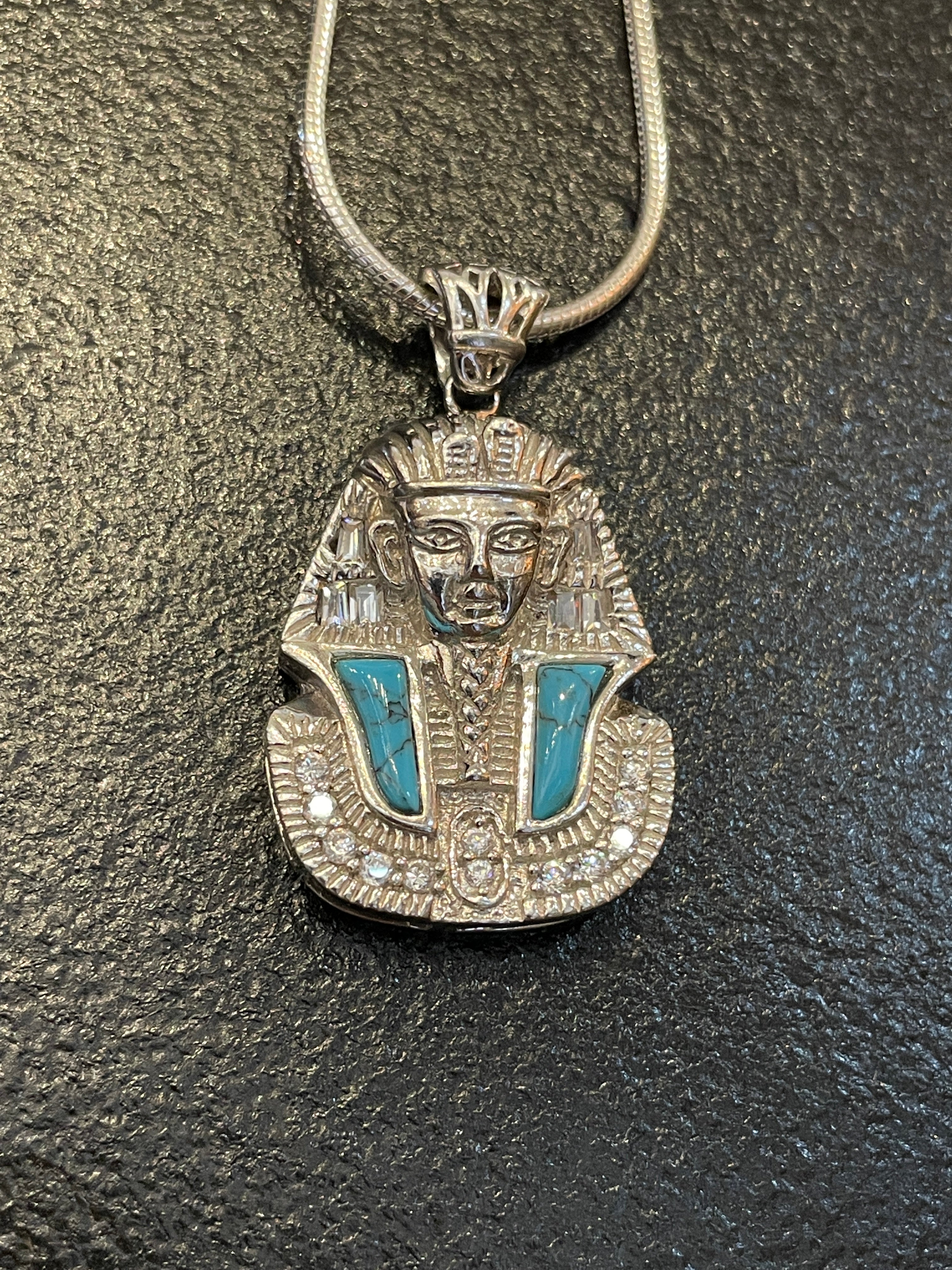 King Tut Pendant with Inlay & CZ