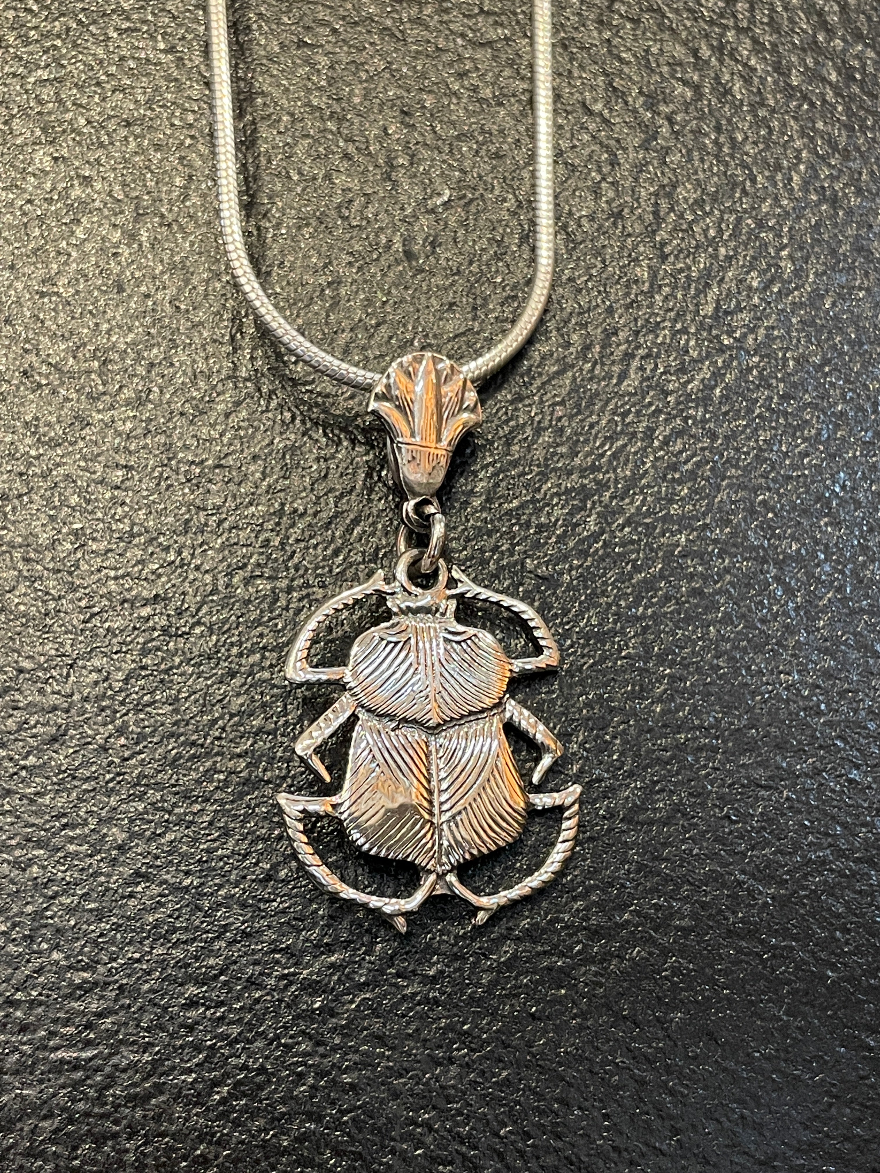 Scarab with Lotus Clasp Pendant