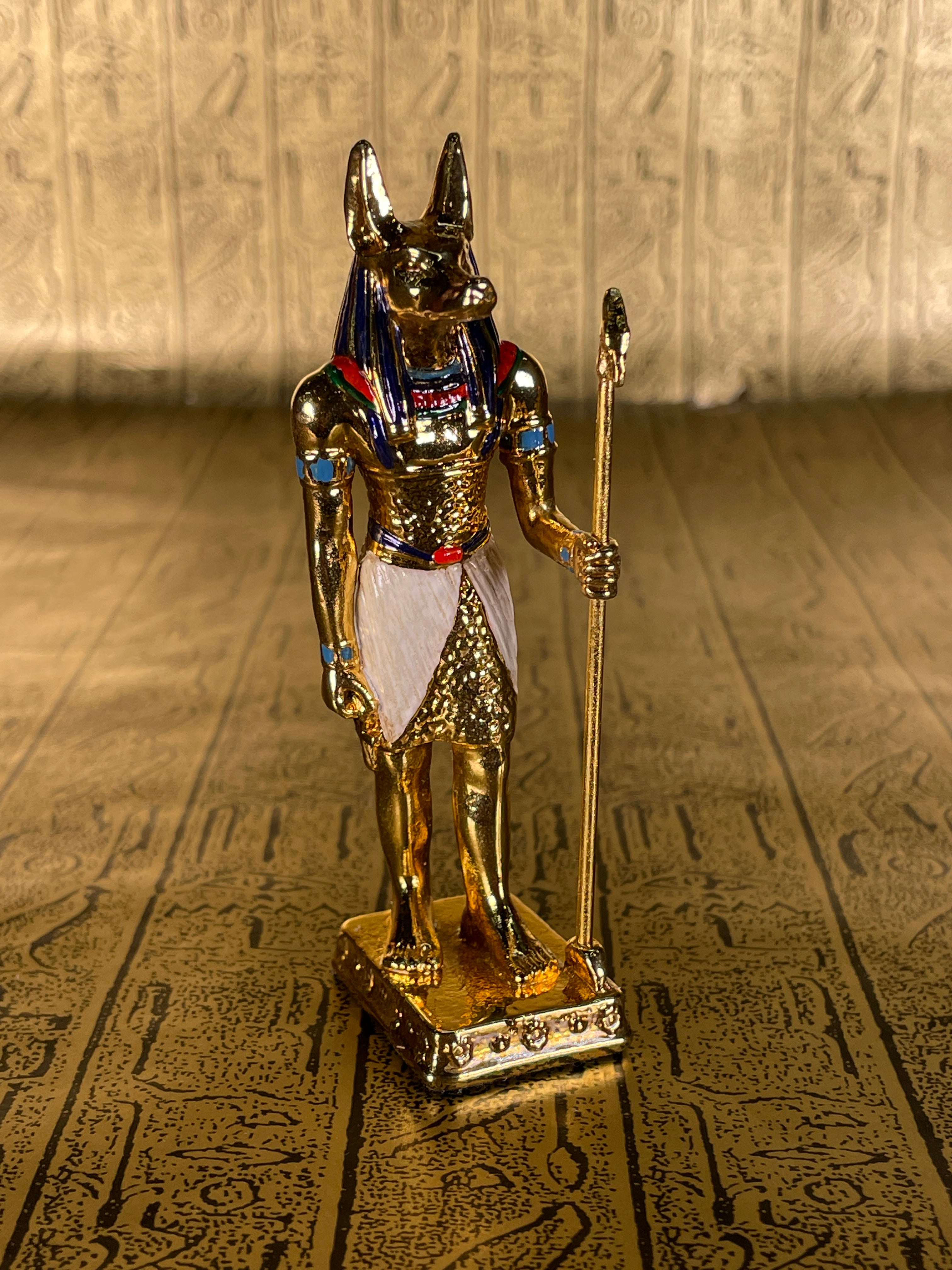 Gold Anubis Mini Statue - Pewter