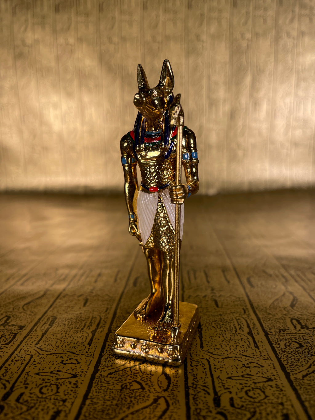 Gold Anubis Mini Statue - Pewter