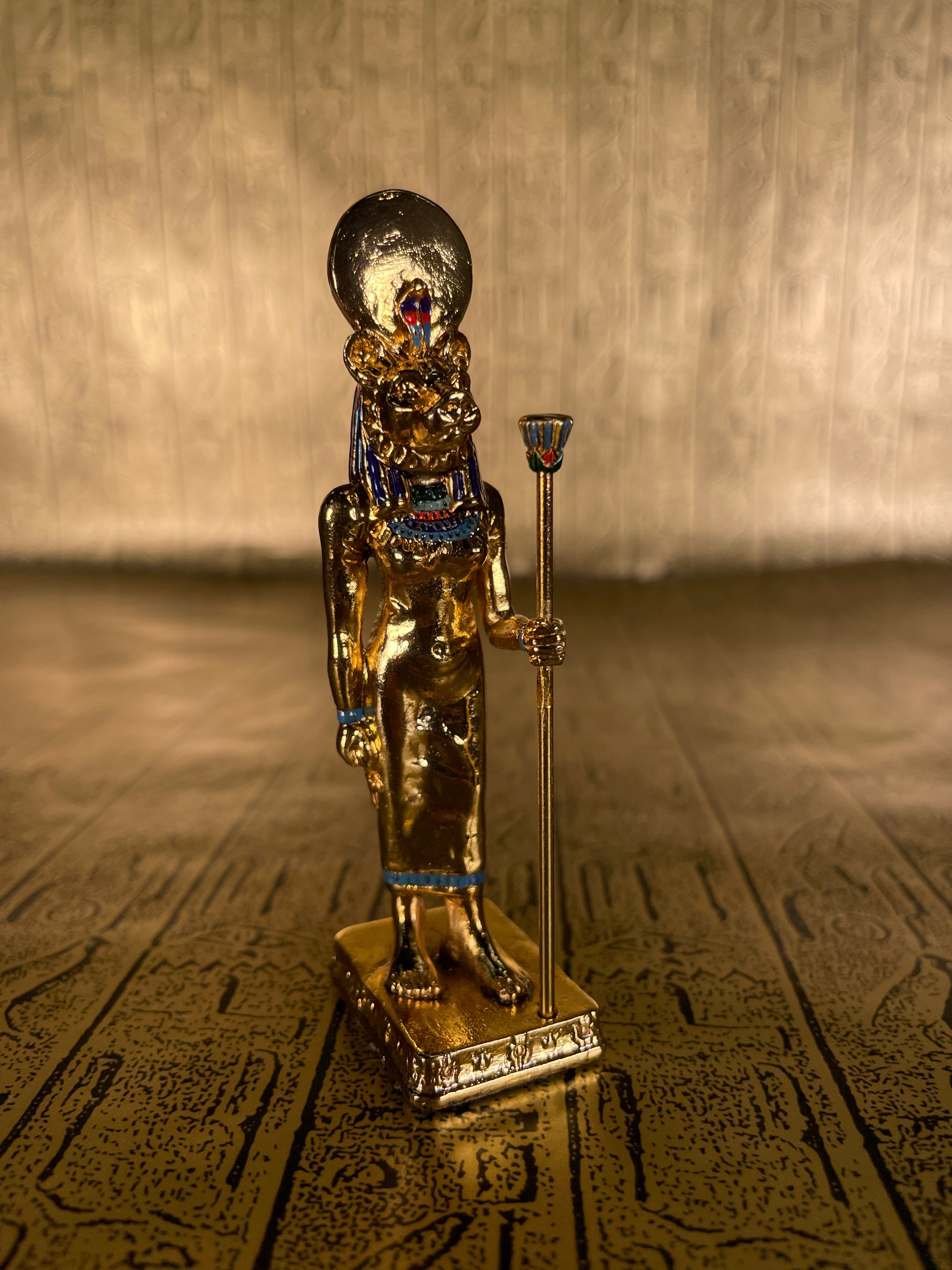 Gold Sekhmet Mini Figure - Pewter