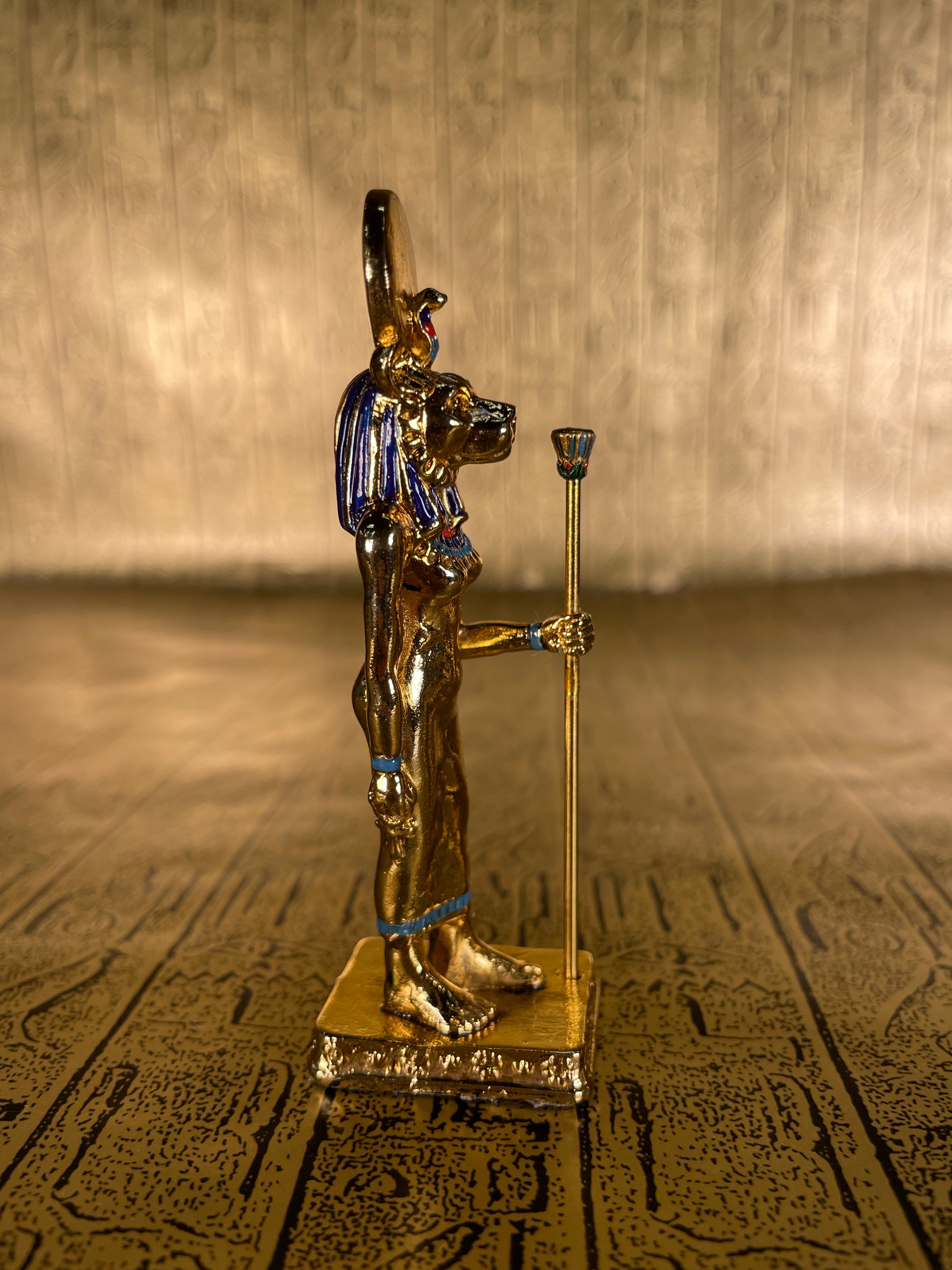 Gold Sekhmet Mini Figure - Pewter