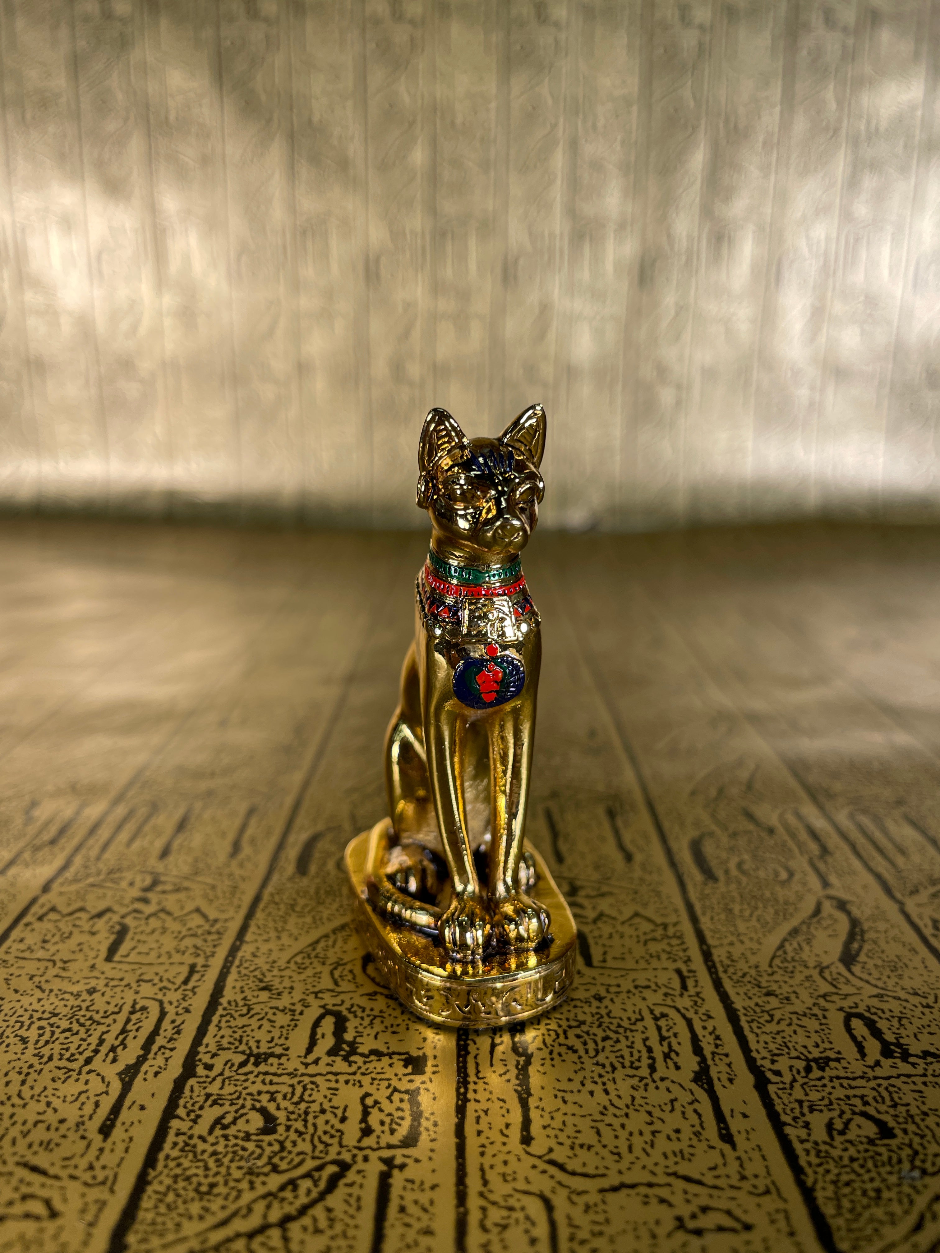 Gold Bastet Mini Statue - Pewter