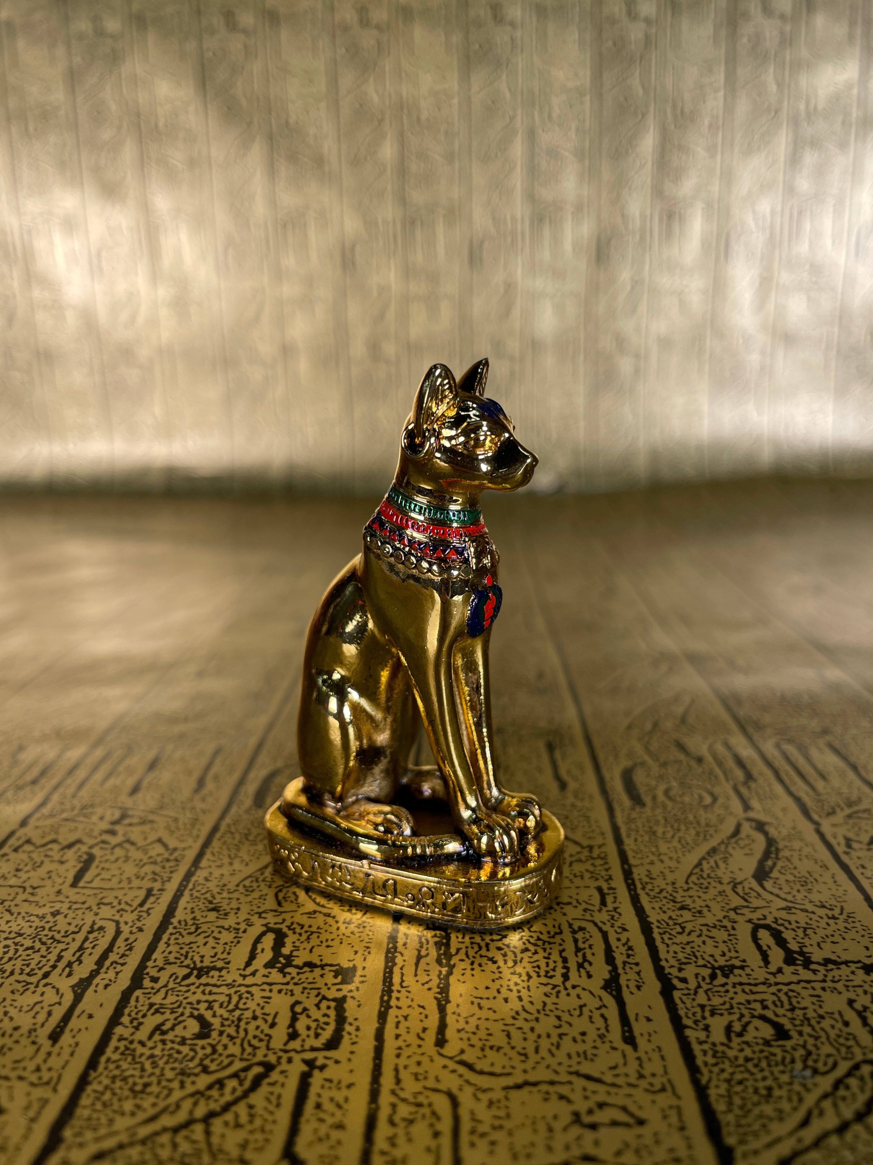 Gold Bastet Mini Statue - Pewter