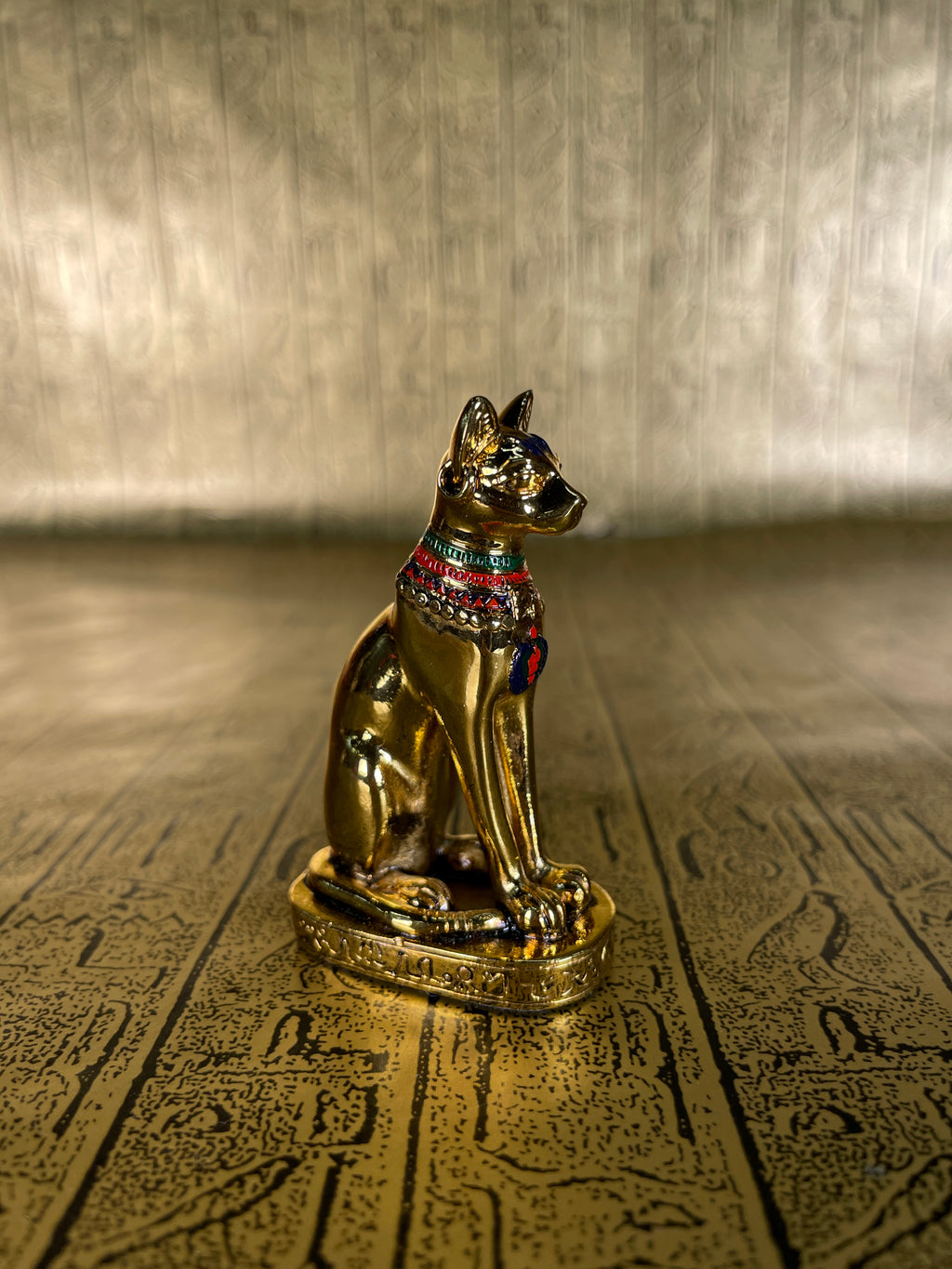 Gold Bastet Mini Statue - Pewter