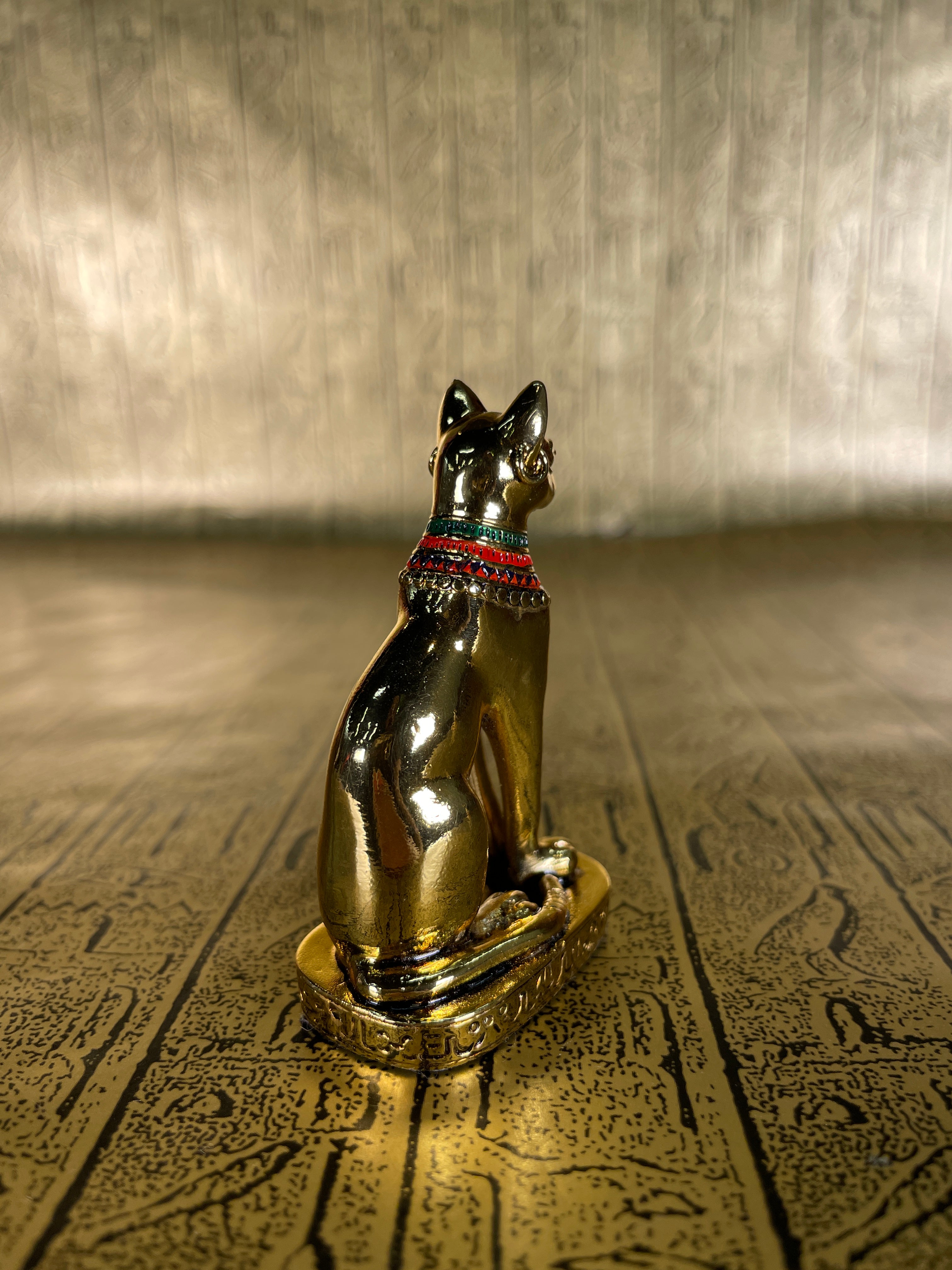 Gold Bastet Mini Statue - Pewter