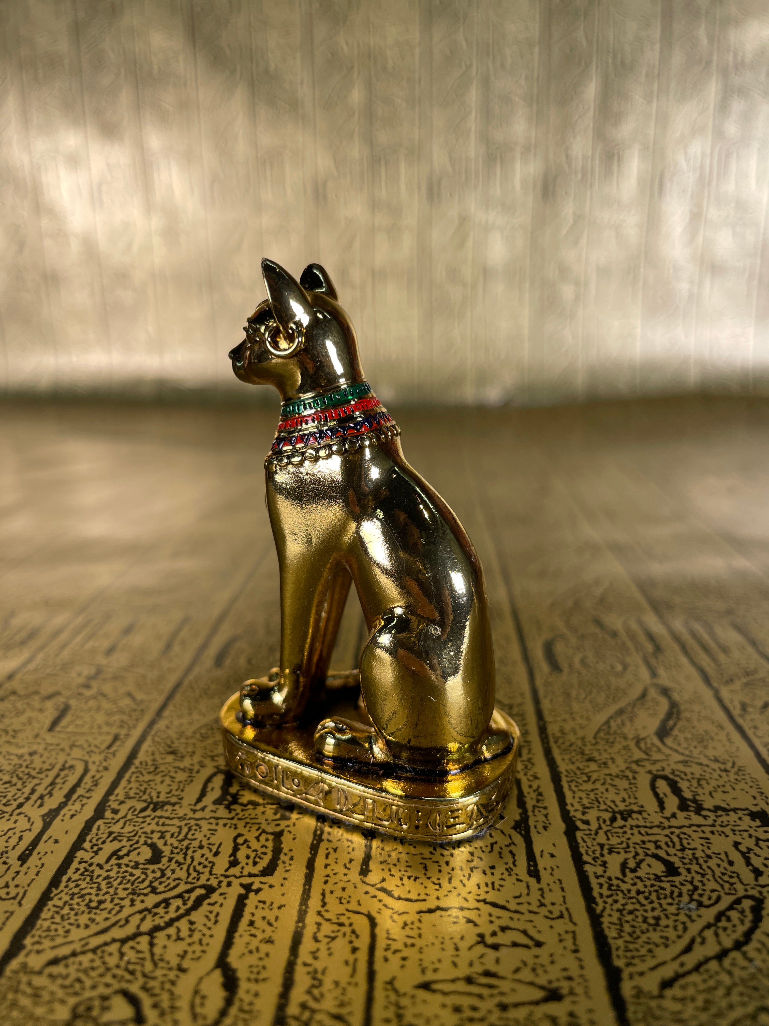 Gold Bastet Mini Statue - Pewter