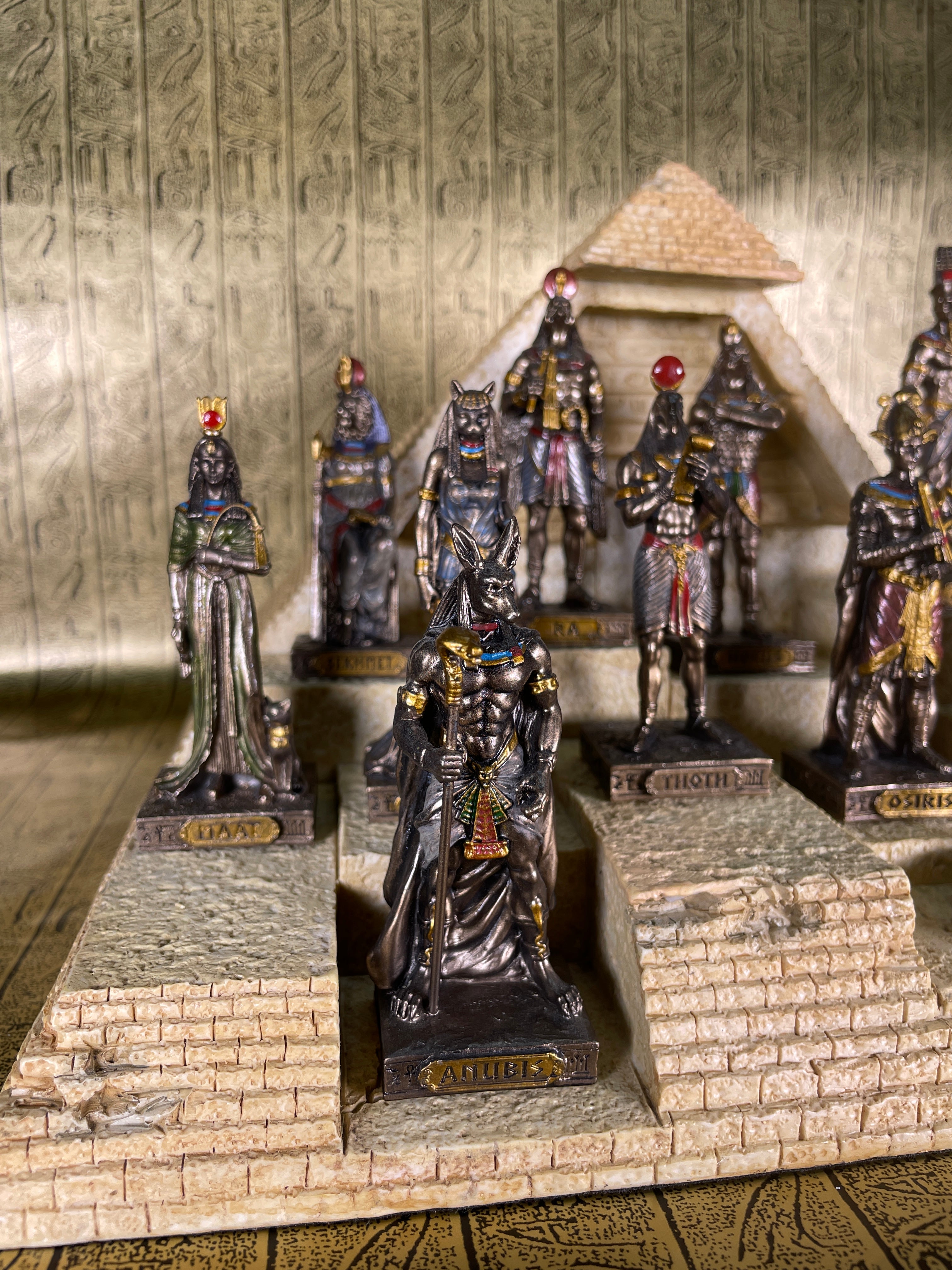 Egyptian Gods & Goddesses Mini Statues Set of 12