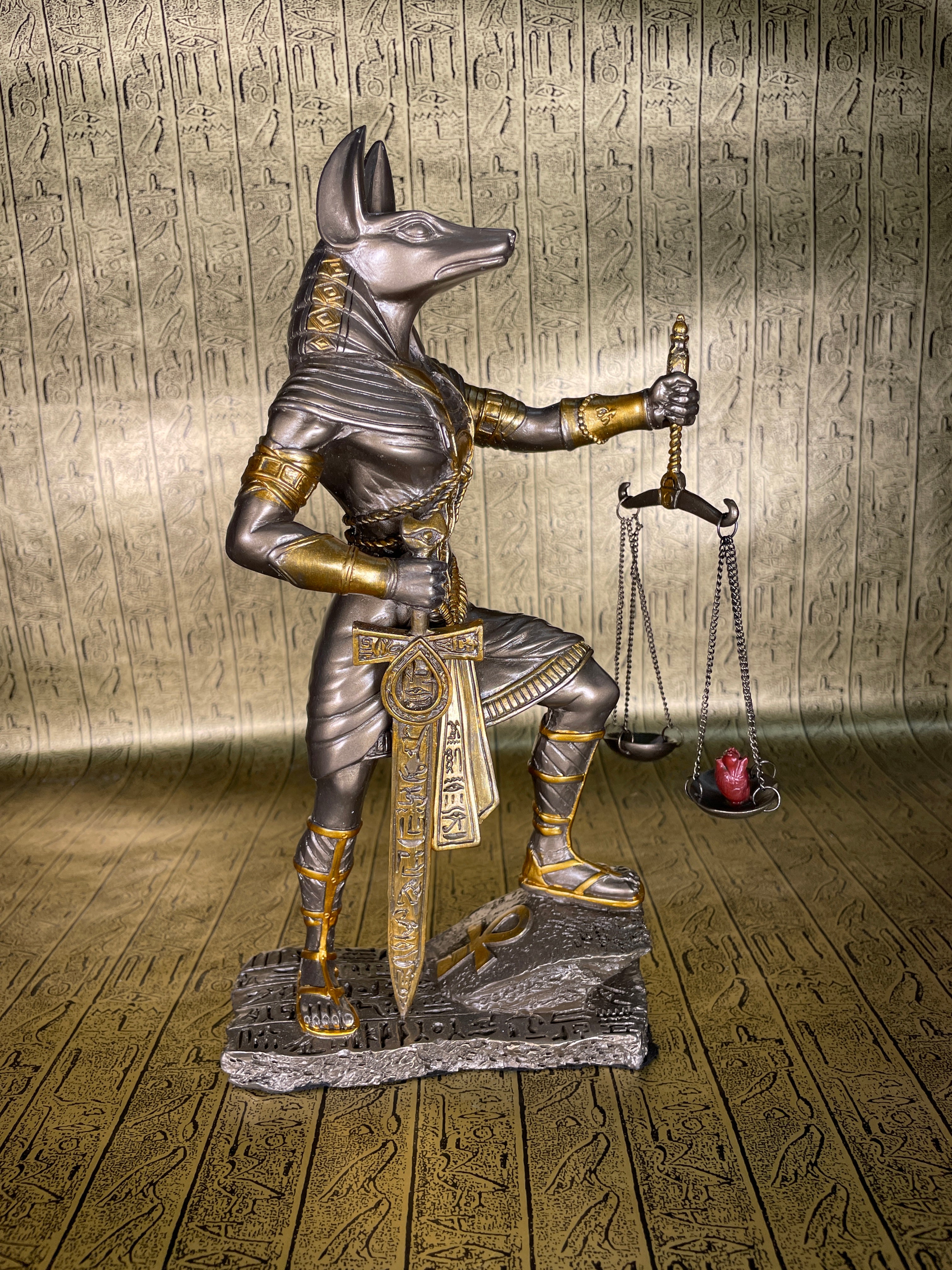 Judgment of Anubis Bronze Statue