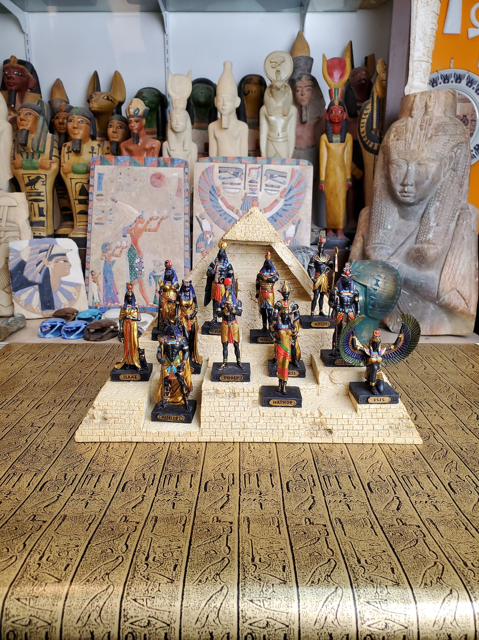 Ancient Egyptian Gods & Goddesses Mini Statues Set of 12