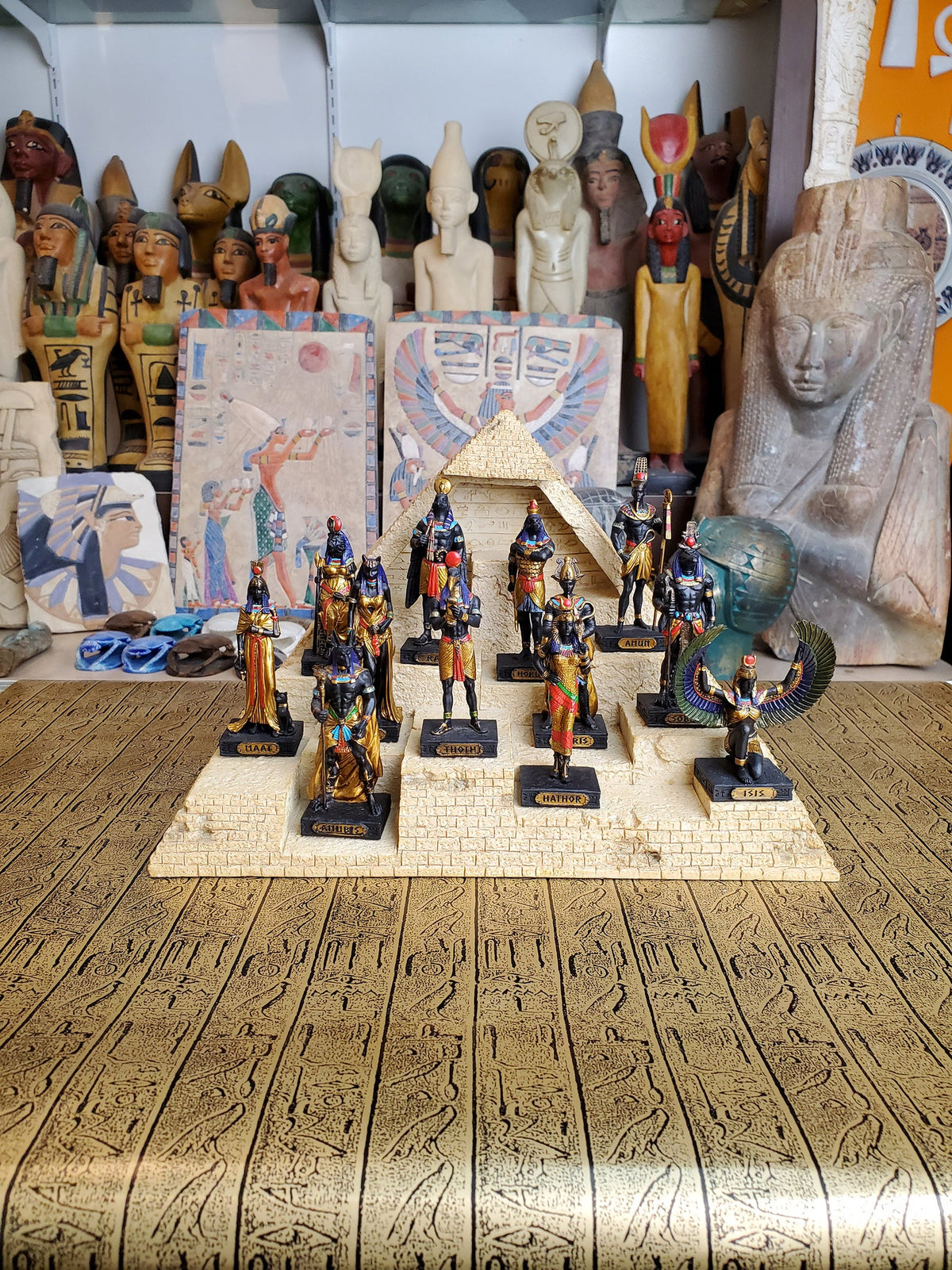 Ancient Egyptian Gods & Goddesses Mini Statues Set of 12