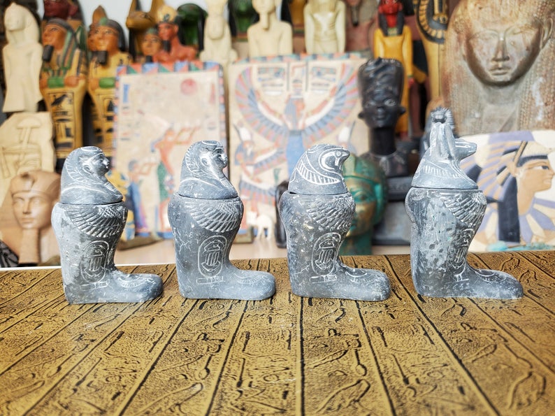 Egyptian Canopic Jars SET OF 4 - Made in Egypt