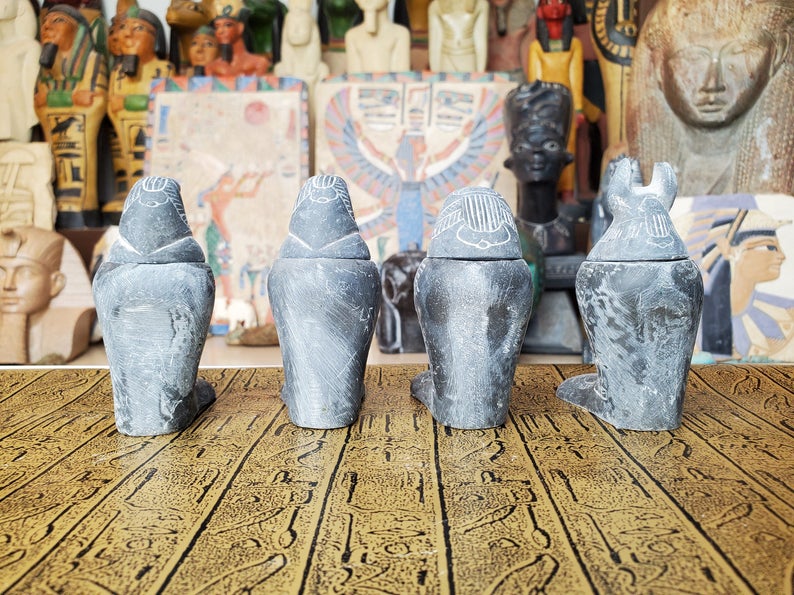 Egyptian Canopic Jars SET OF 4 - Made in Egypt
