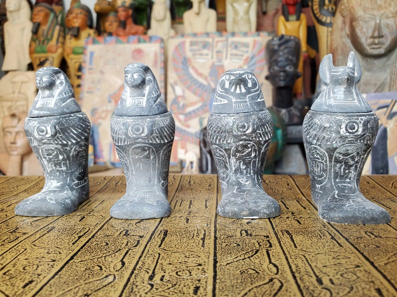 Egyptian Canopic Jars SET OF 4 - Made in Egypt