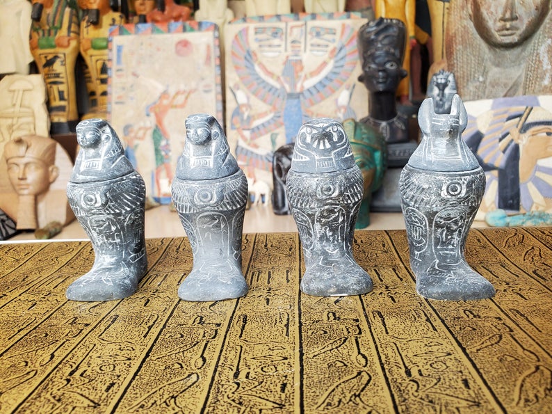 Egyptian Canopic Jars SET OF 4 - Made in Egypt