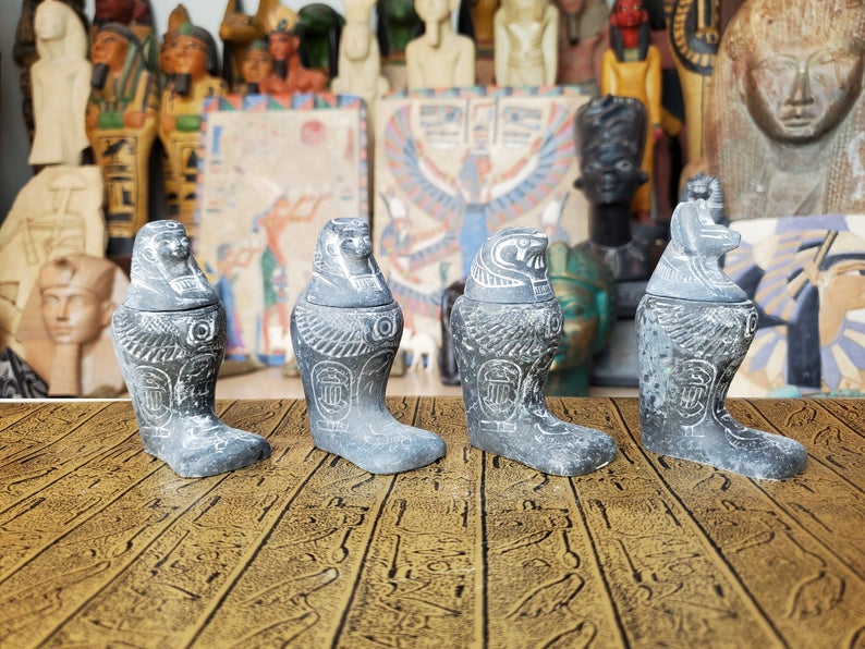 Egyptian Canopic Jars SET OF 4 - Made in Egypt