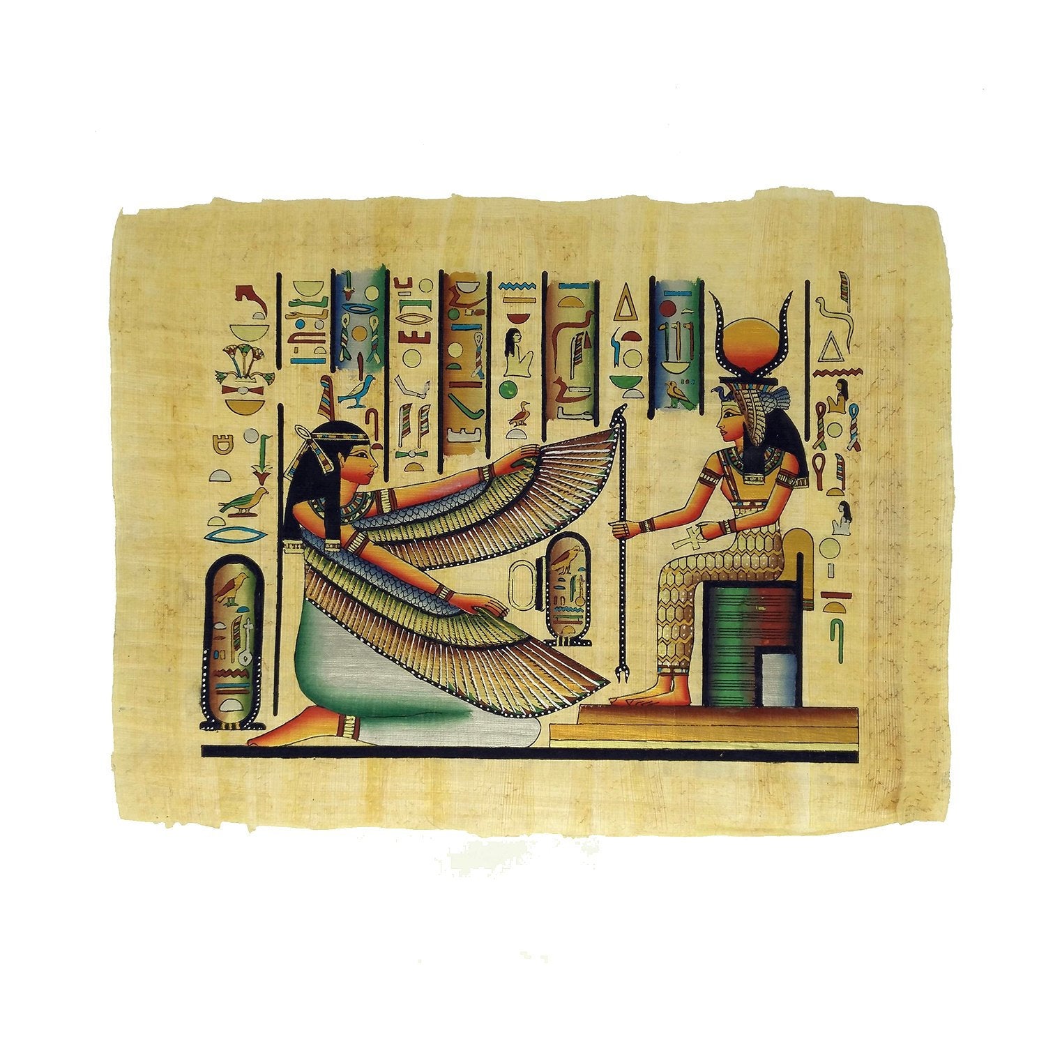 Goddesses Isis & Maat Papyrus - 30x40cm