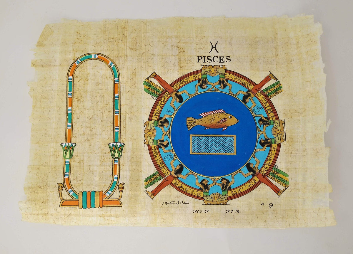 Customizable Egyptian Zodiac Pieces Papyrus - 20x30cm