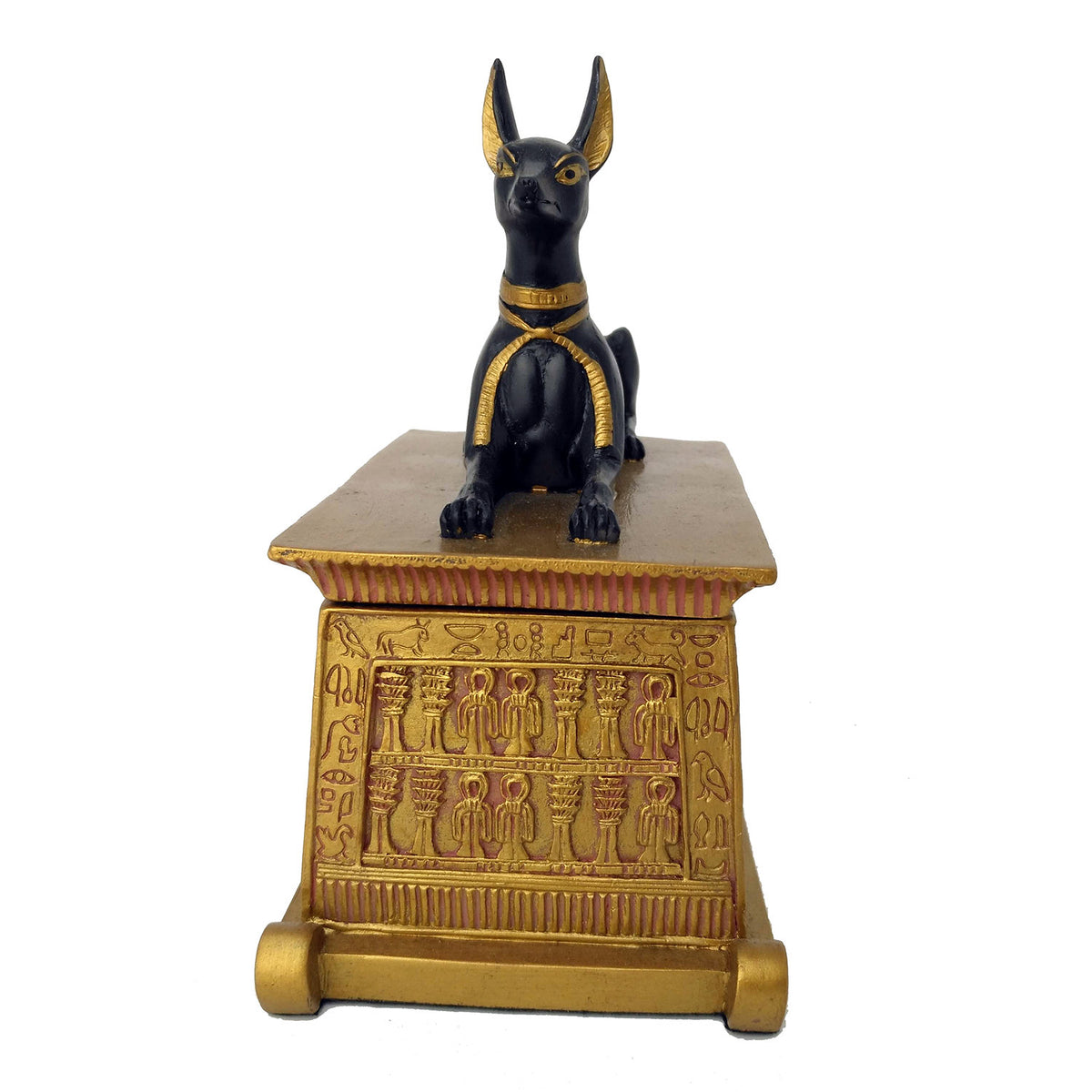 Hand-Painted Anubis on Sarcophagus Box - Ancient Egyptian God Anubis - Ancient Egyptian Home Decor Desk Box - 5.7'' / 14.5cm