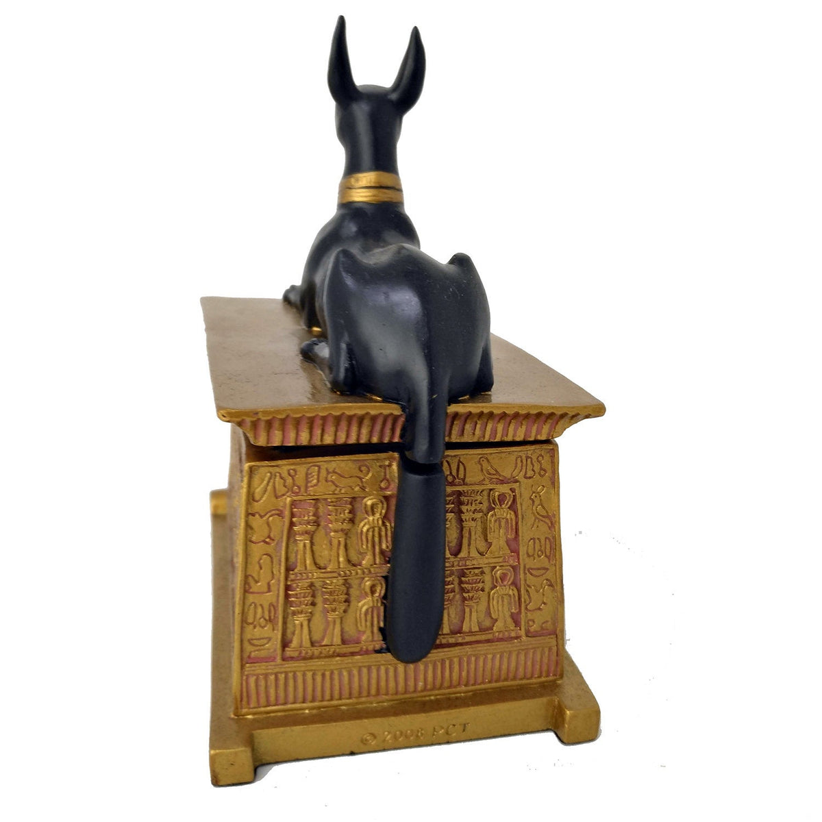 Hand-Painted Anubis on Sarcophagus Box - Ancient Egyptian God Anubis - Ancient Egyptian Home Decor Desk Box - 5.7'' / 14.5cm