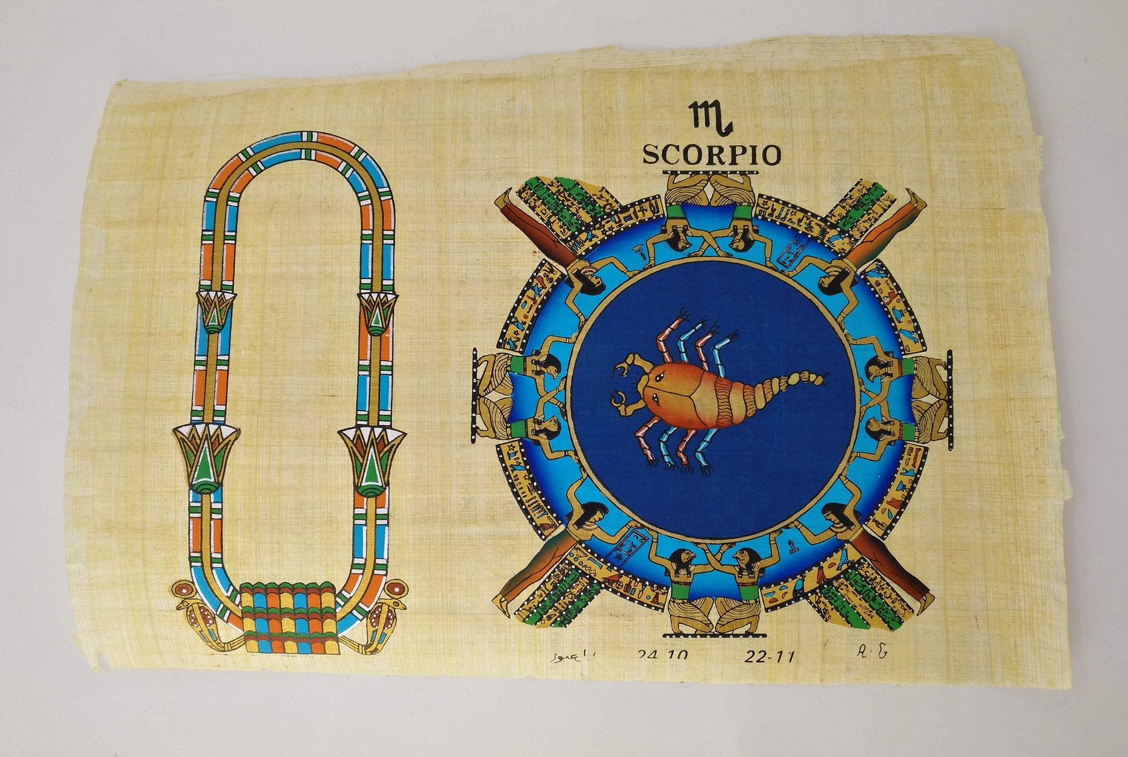 Customizable Egyptian Zodiac Scorpio Papyrus