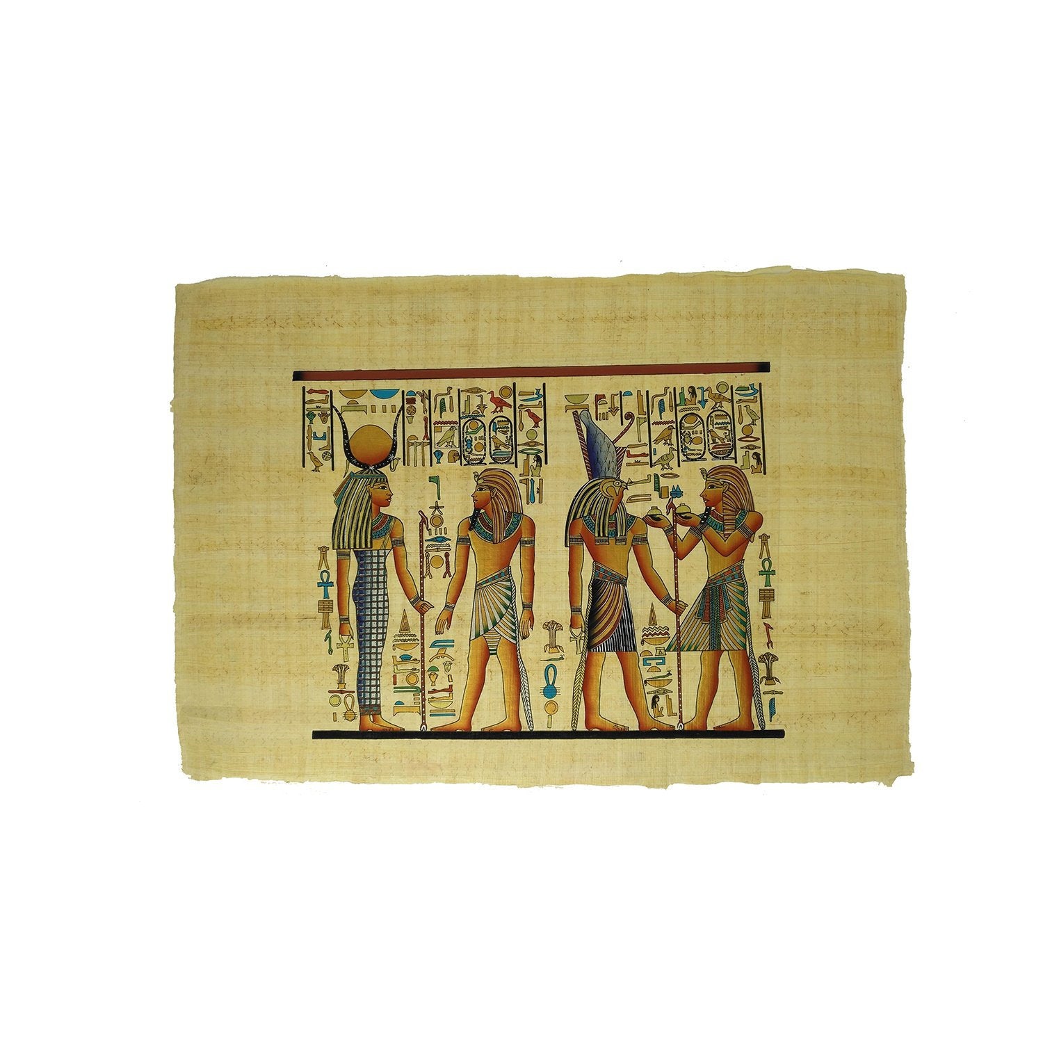 Ramses II making Offerings to Isis & Horus Papyrus - 40x60cm