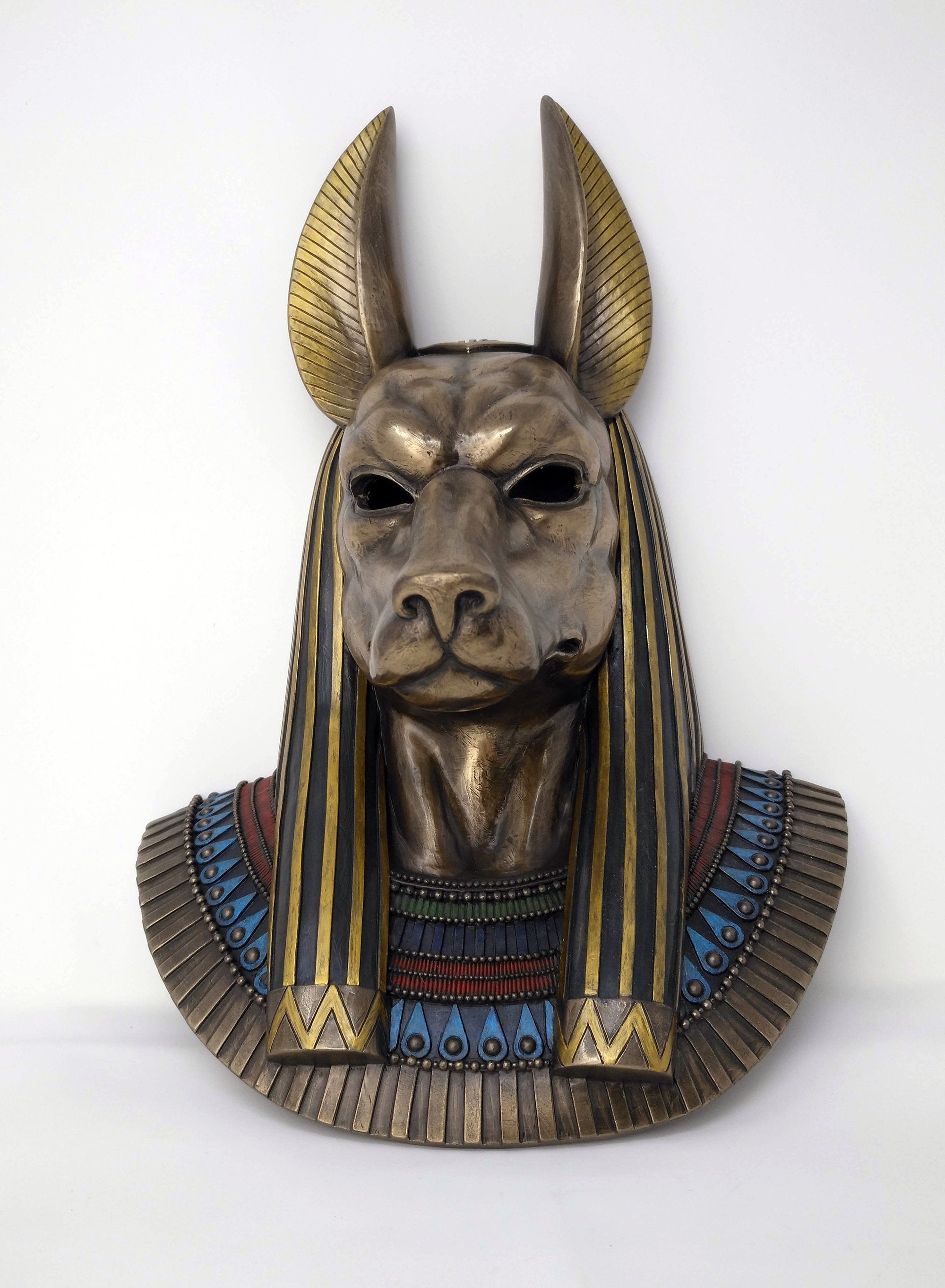 Life Size Anubis Wall Mask - Bold Ancient Egyptian God Anubis Wall Mask with Hand-painted detail