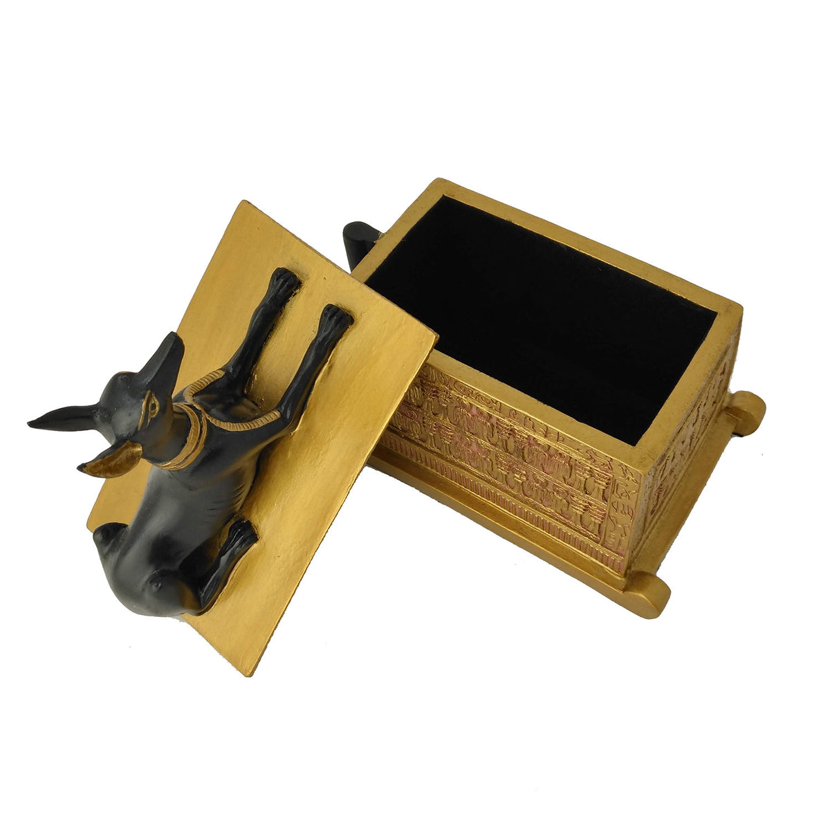 Hand-Painted Anubis on Sarcophagus Box - Ancient Egyptian God Anubis - Ancient Egyptian Home Decor Desk Box - 5.7'' / 14.5cm