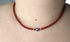 Beaded Evil Eye Necklace - Radiant Red