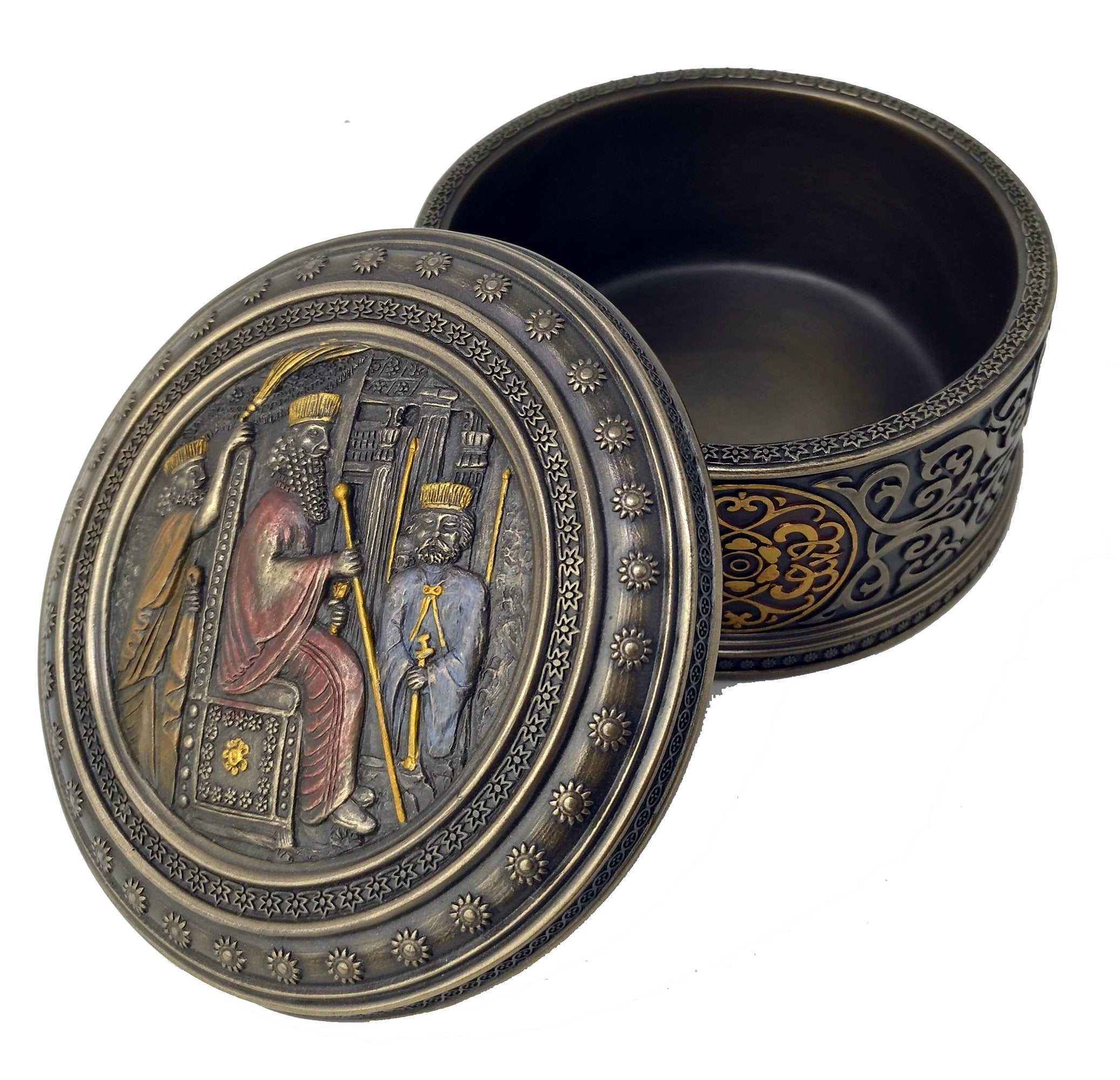 Darius The Great Round Trinket Box