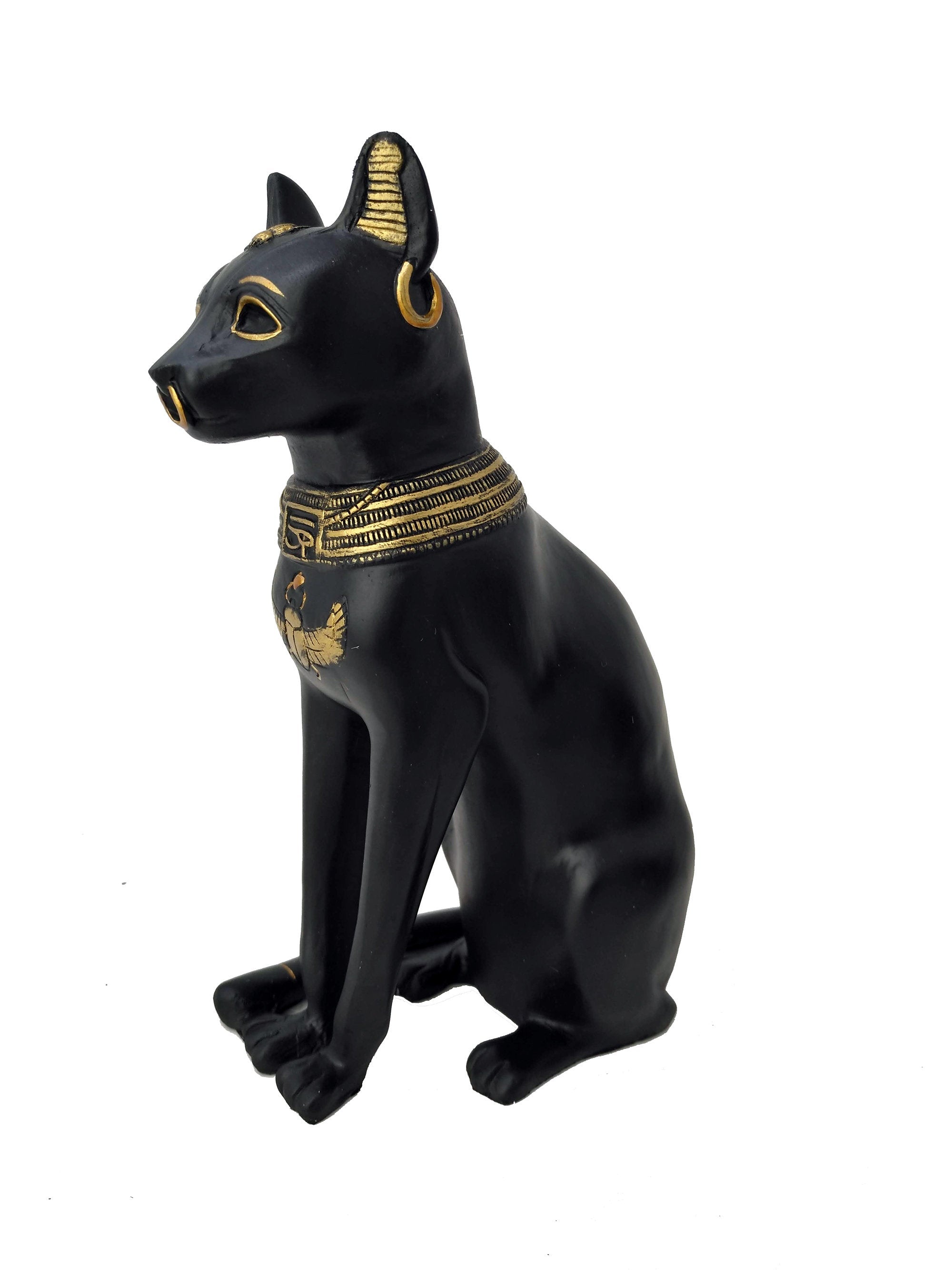 Bastet Statue with Gold Detail - Large