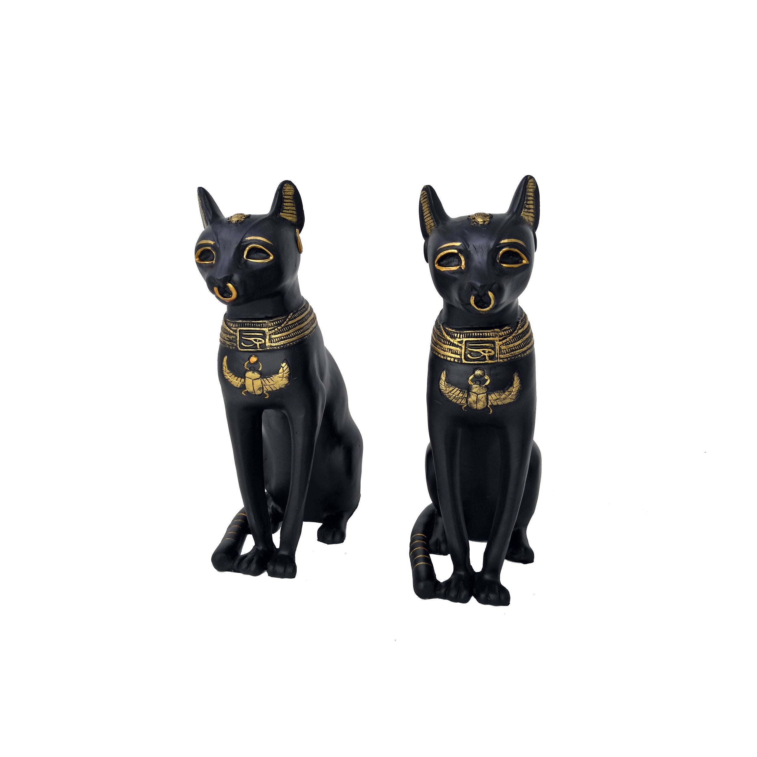 Bastet Statue with Gold Detail - Large