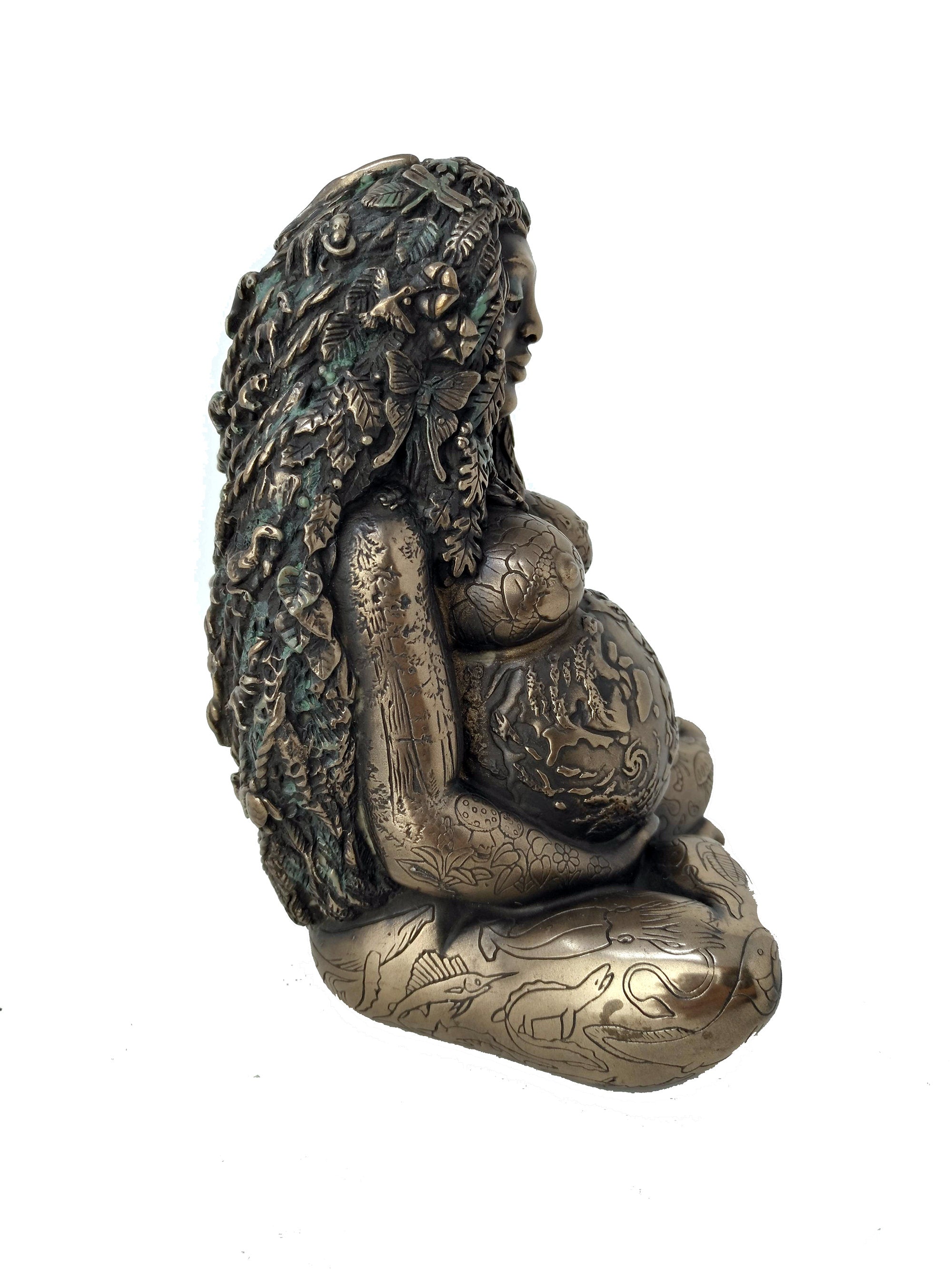 Gaia Mother Earth Goddess Statue - Cold Cast Bronze