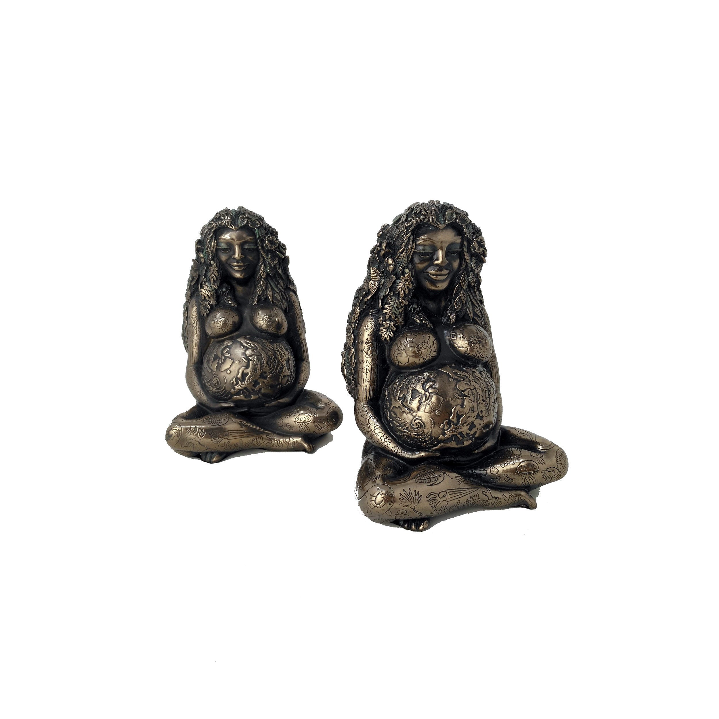 Gaia Mother Earth Goddess Statue - Cold Cast Bronze