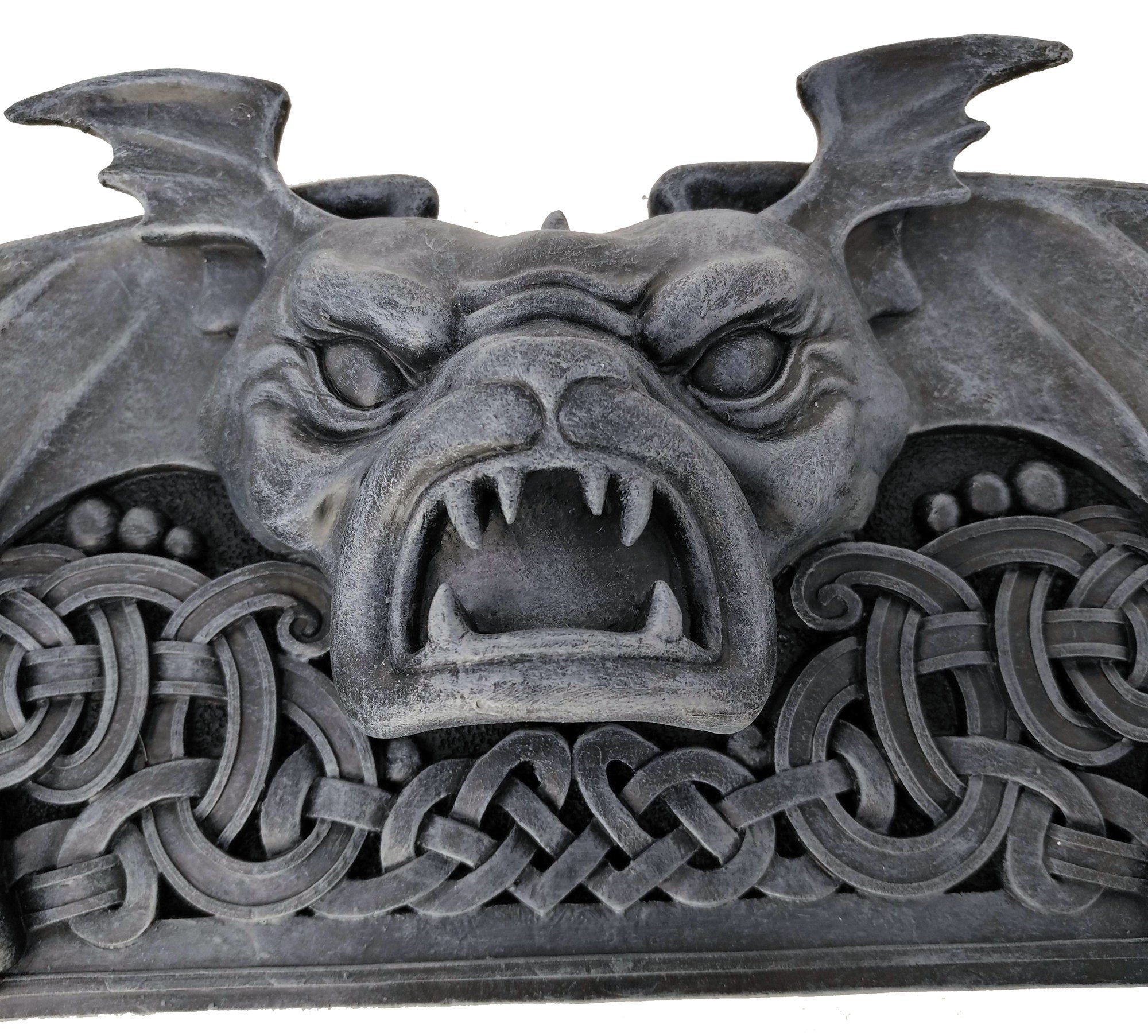 Large Gargoyle Wall Pediment - Hand-Painted Gargoyle Wall Hanging