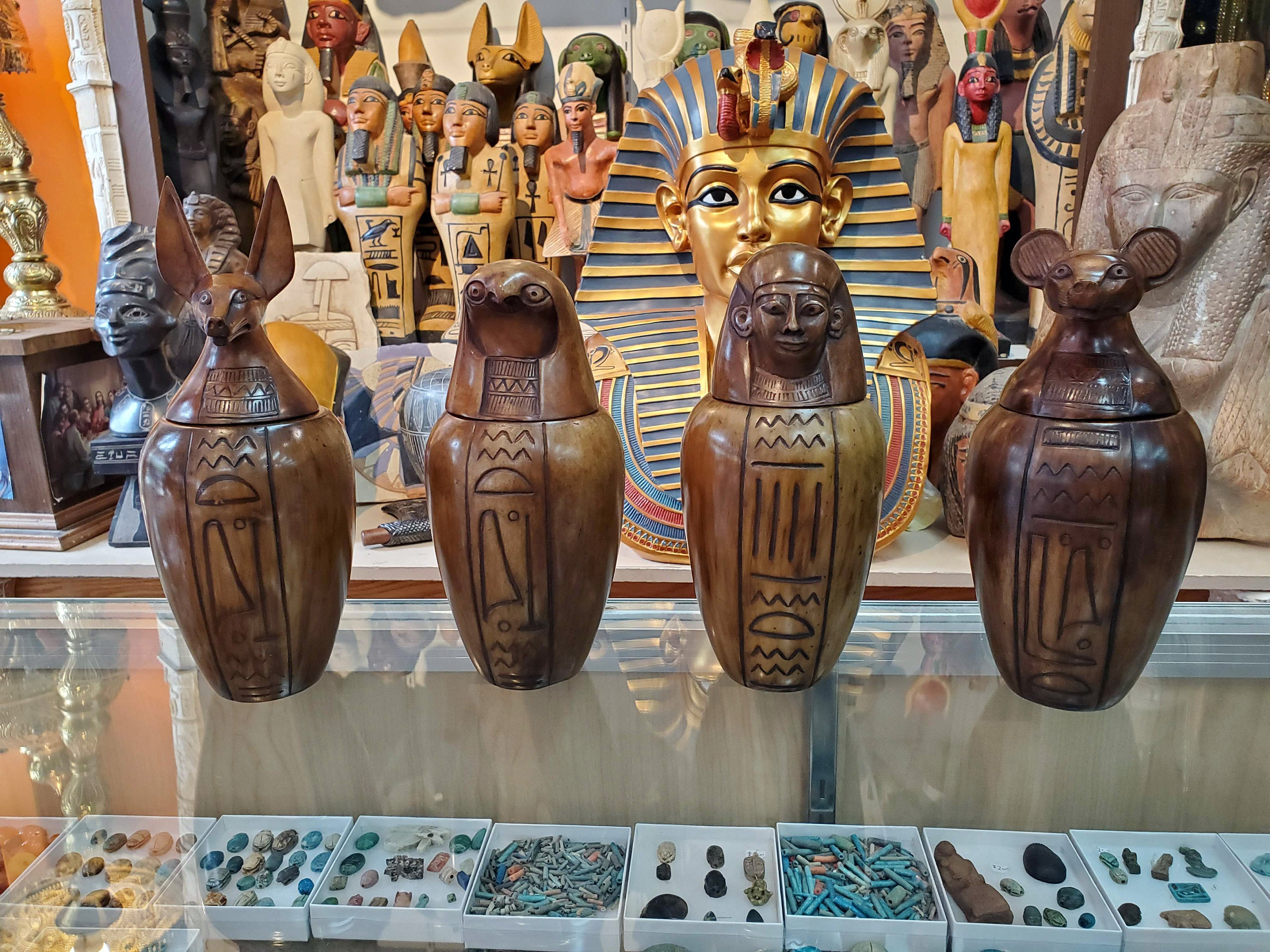 Stone Canopic Jars - Set of 4