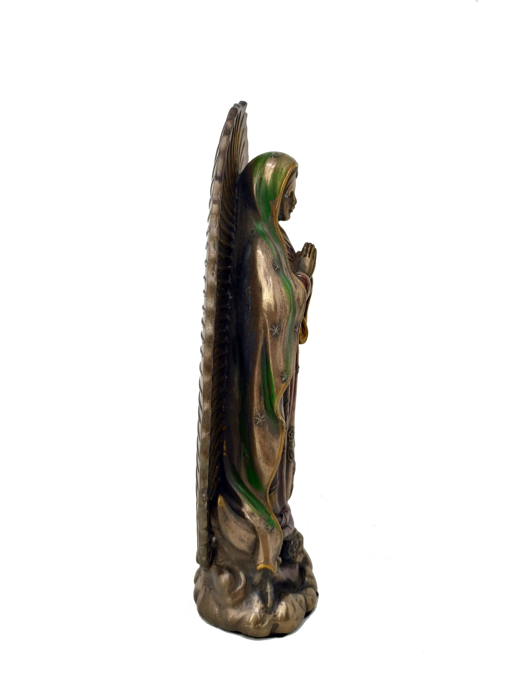 Our Lady of Guadalupe Statue / Virgin of Guadalupe - Virgin Mary Cold Cast Bronze Statue - Christian Statue Home Decor - 6.3'' / 16cm